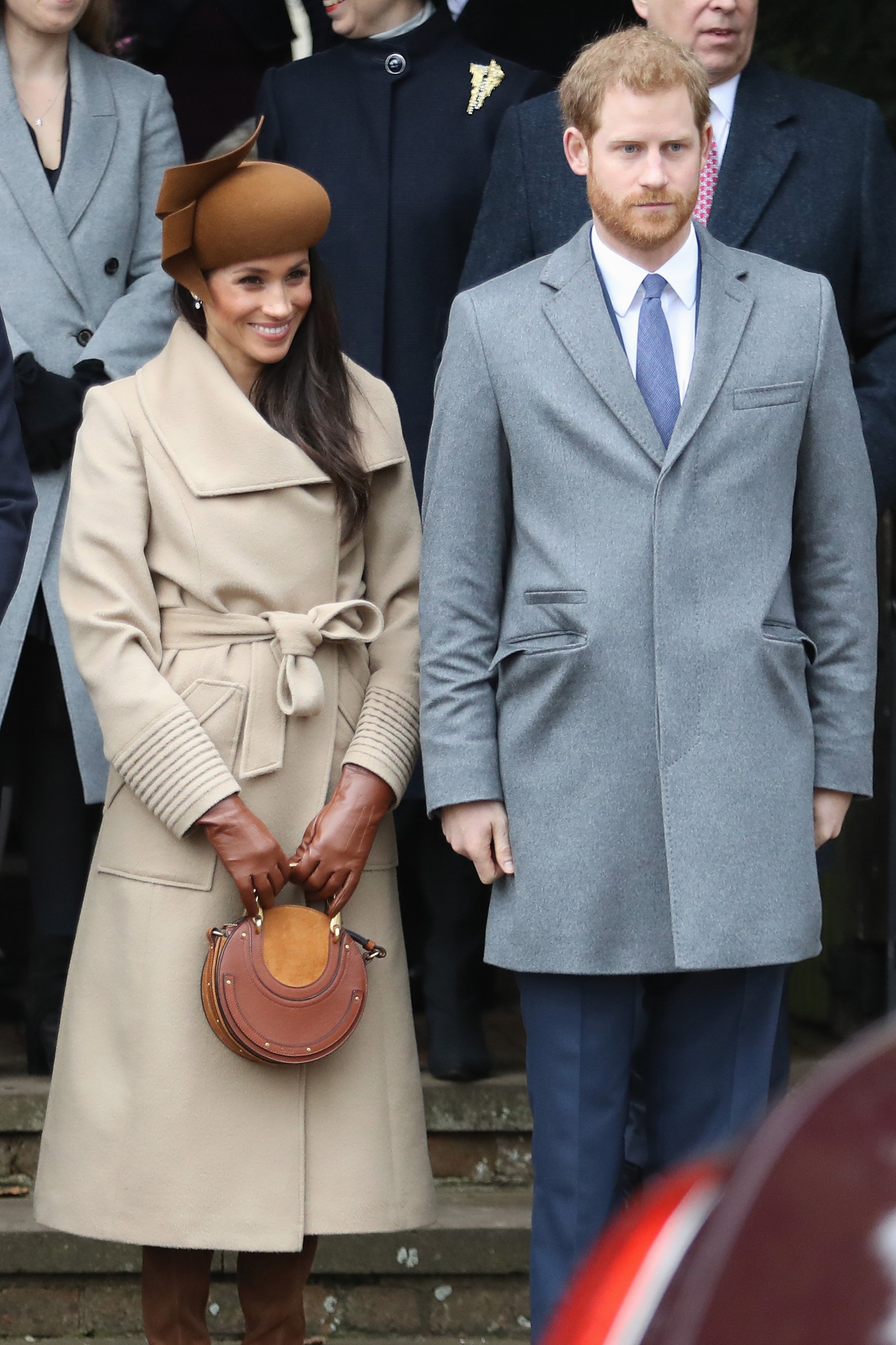 Meghan Markle and Prince Harry attend Christmas Day Church service at Church of St Mary Magdalene on December 25, 2017 in King's Lynn, England ┃Source: Getty Images
