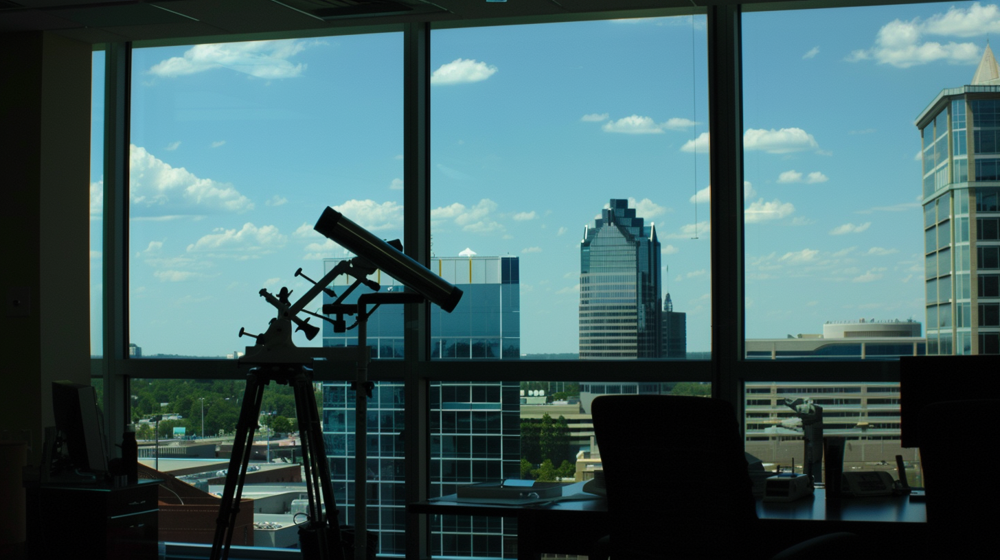 A telescope near the window | Source: Midjourney