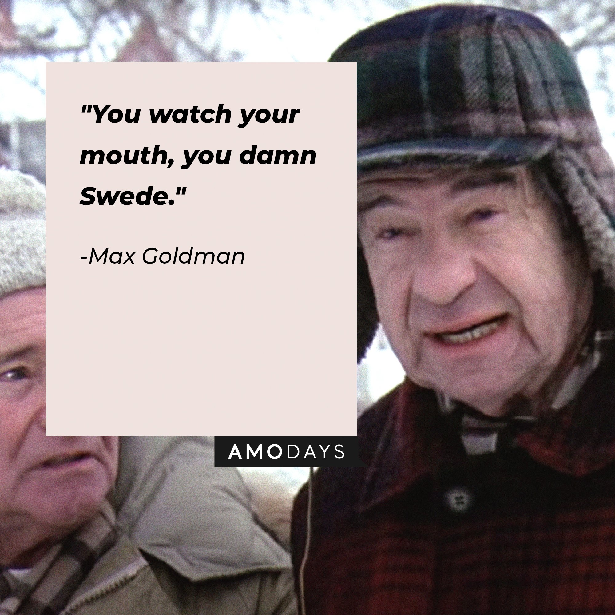 Max Goldman’s quote: "You watch your mouth, you damn Swede." | Image: AmoDays