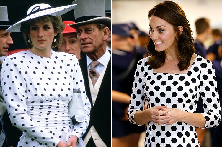 Princess Diana in June 1986 and Duchess Kate Middleton in July 2017 | Photo: Getty Images