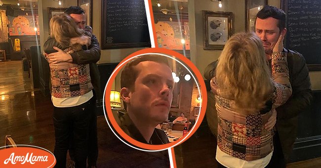 A picture of Ciaran Joyce hugging his mother,  Hayley Gibbs in tears | Photo:  instagram.com/ciaran___joyce 