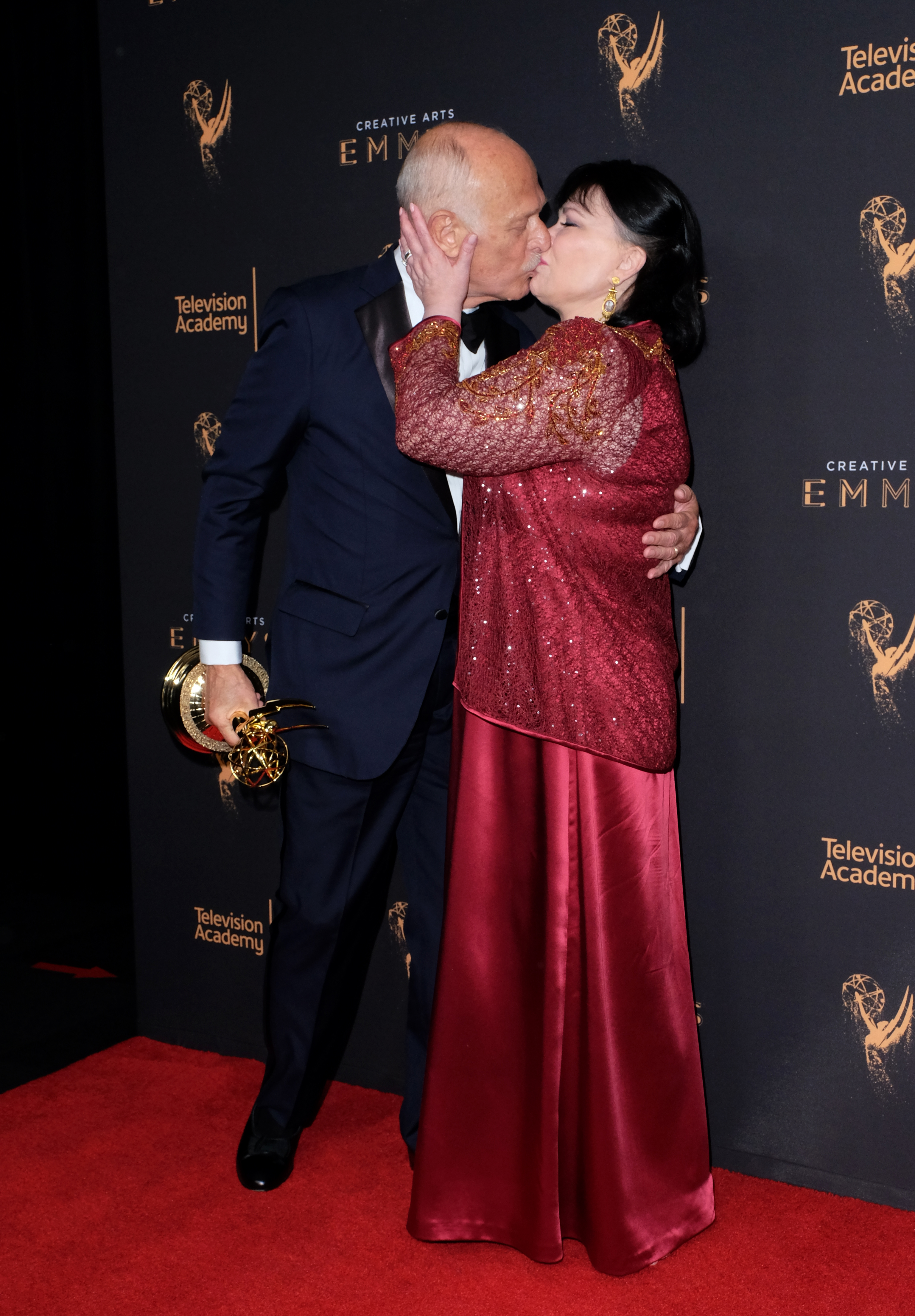 Delta Birke and Gerald McRaney pictured in the press room during the 2017 Creative Arts Emmy Awards at Microsoft Theater on September 10, 2017 in Los Angeles, California | Source: Getty Images
