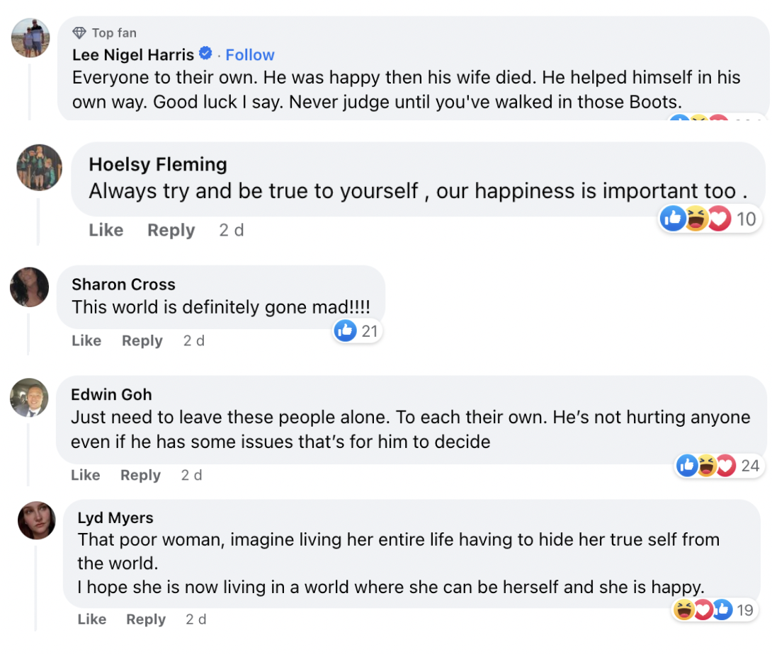 Screenshot of comments on Daily Mail's Facebook post. | Source: Facebook/DailyMail