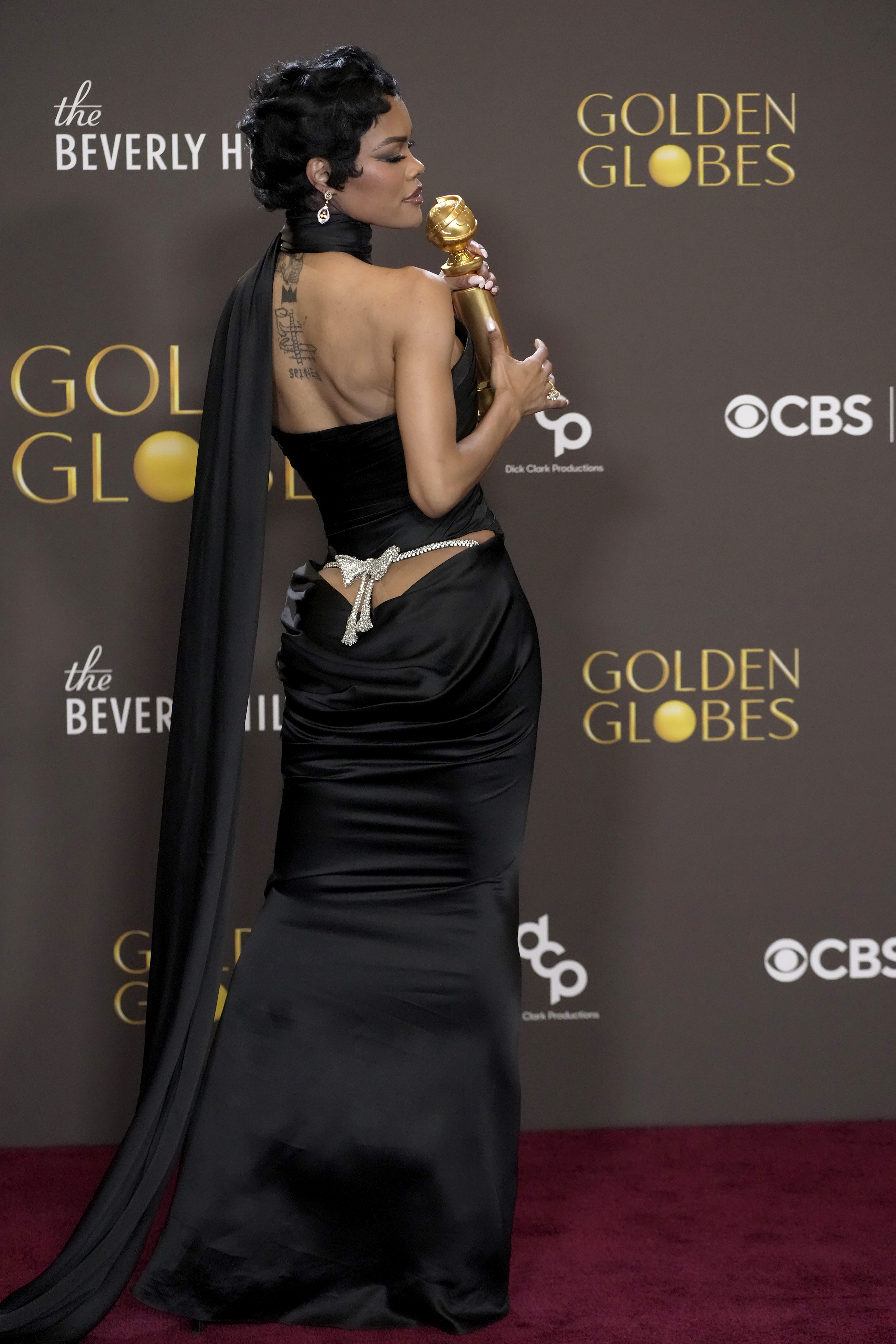 Teyana Taylor poses in the press room at the 83rd Annual Golden Globe Awards at The Beverly Hilton on January 11, 2026, in Beverly Hills, California | Source: Getty Images