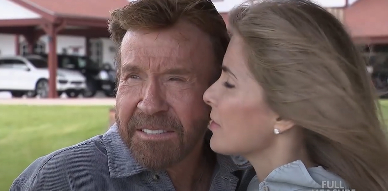 A screenshot of Gena O'Kelly and Chuck Norris from a YouTube video dated June 12, 2017. | Source: YouTube/ Full Measure with Sharyl Attkisson