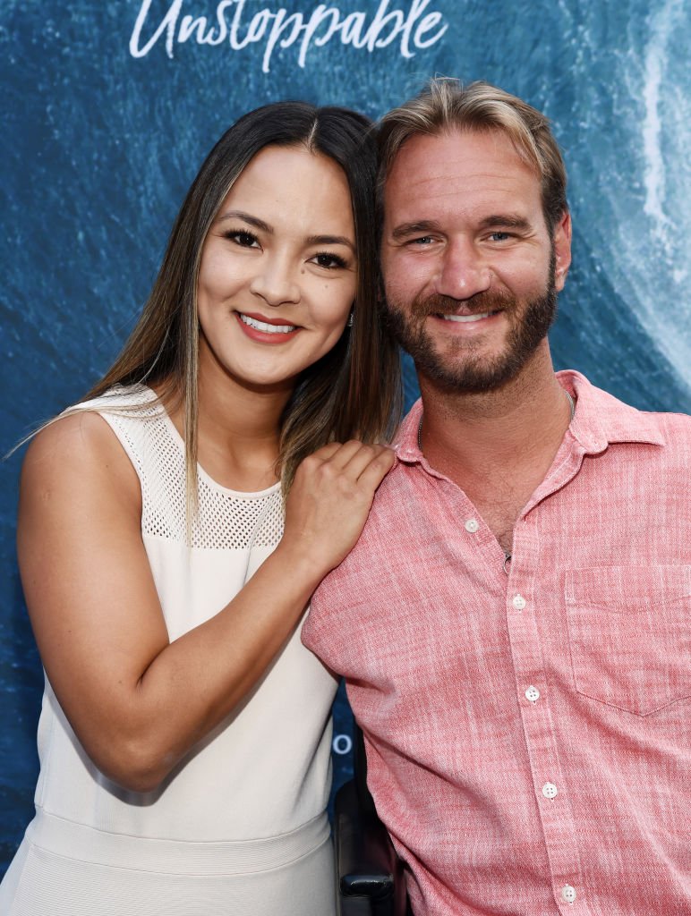 Nick Vujicic and Kanae Vujicic arrive at the Los Angeles Premiere of the Entertainment Studios documentary "Bethany Hamilton: Unstoppable" at the ArcLight Hollywood on July 09, 2019 in Hollywood, California. | Source: Getty Images