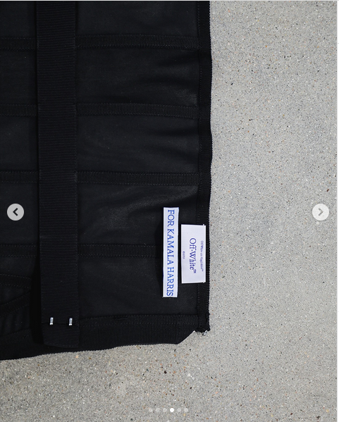 Part of Kamala Harris's dress, from a post dated May 6, 2025 | Source: Instagram/off____white