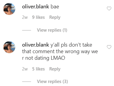 Instagram comment on Riley Burruss's page | Photo: Instagram/RileyBurruss