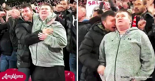 Touching moment fan explains vital goal against a soccer team to his blind cousin