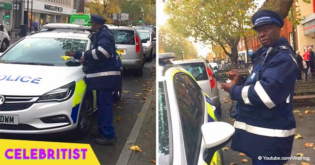 Traffic warden slapping a police car with ticket for parking in disabled spot went viral last year