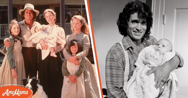 The cast of the television series "Little House on the Prairie" on the set of the show in the mid 1970s. [Left] Michael Landon who played Charles Philip Ingalls on the show. [Right] | Source: Getty Images