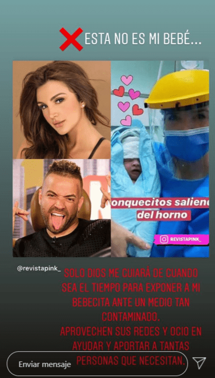 Melany Mille desmiente que foto en redes sociales sea de su bebé | Foto: instagram.com/stories/millemelany Melany Mille desmiente que foto en redes sociales sea de su bebé | Foto: instagram.com/stories/millemelany