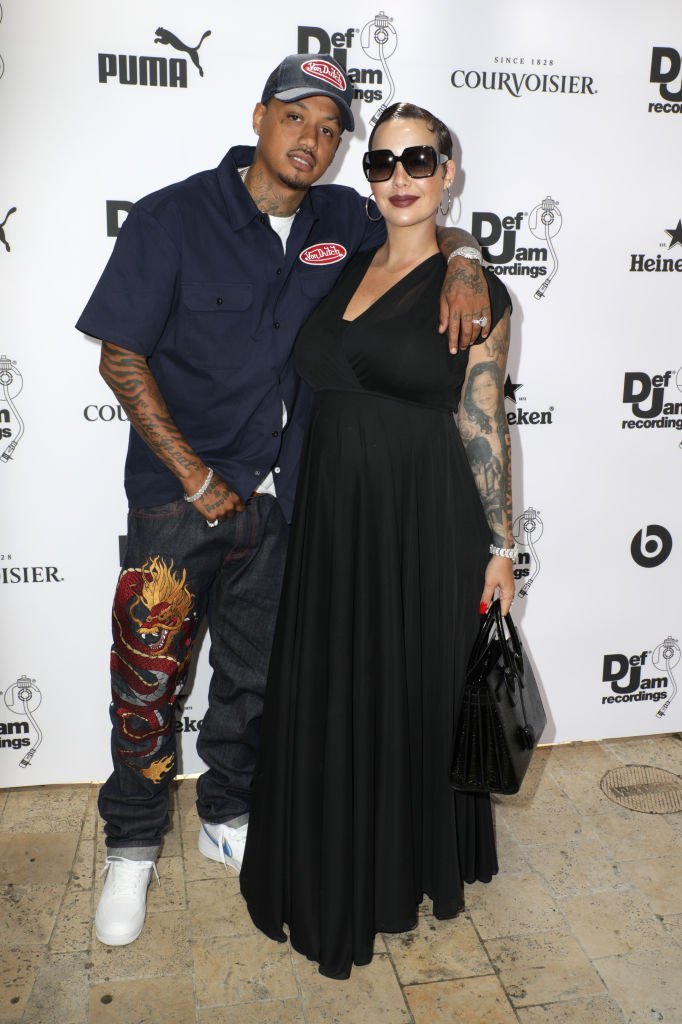 Alexander "AE" Edwards (L) and Amber Rose attend The Def Jam Recordings BETX celebration at Spring Place Beverly Hills in partnership with Puma, Courvoisier, Beats, and Heineken | Photo: Getty Images