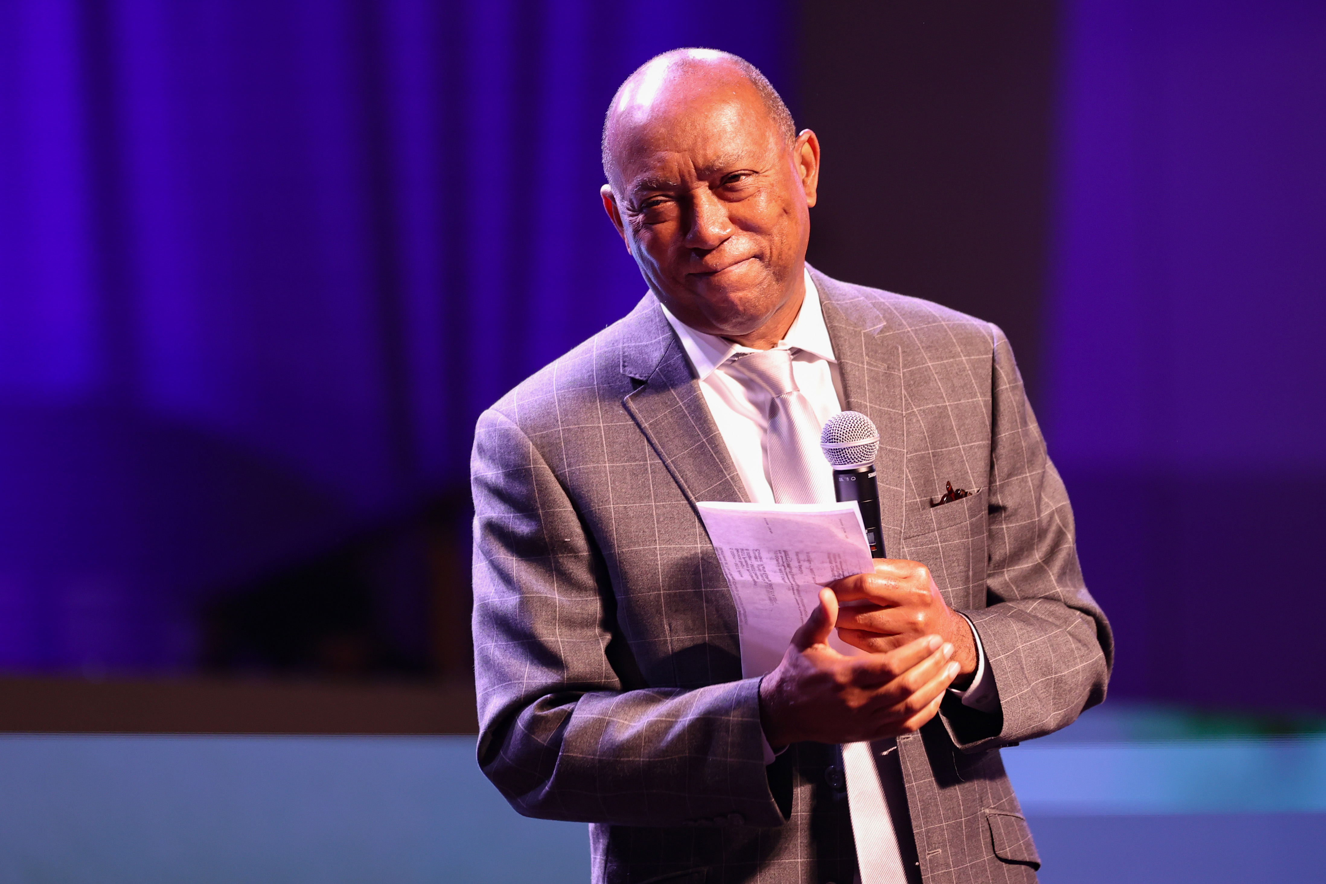 Sylvester Turner speaks during the George Floyd Commemorative Concert on May 30, 2021 in Houston, Texas. | Source: Getty Images