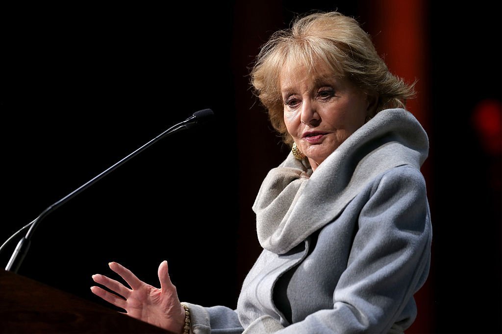 Barbara Walters (L) speaks onstage at the 2014 Women's Media Awards at Capitale | Getty Images