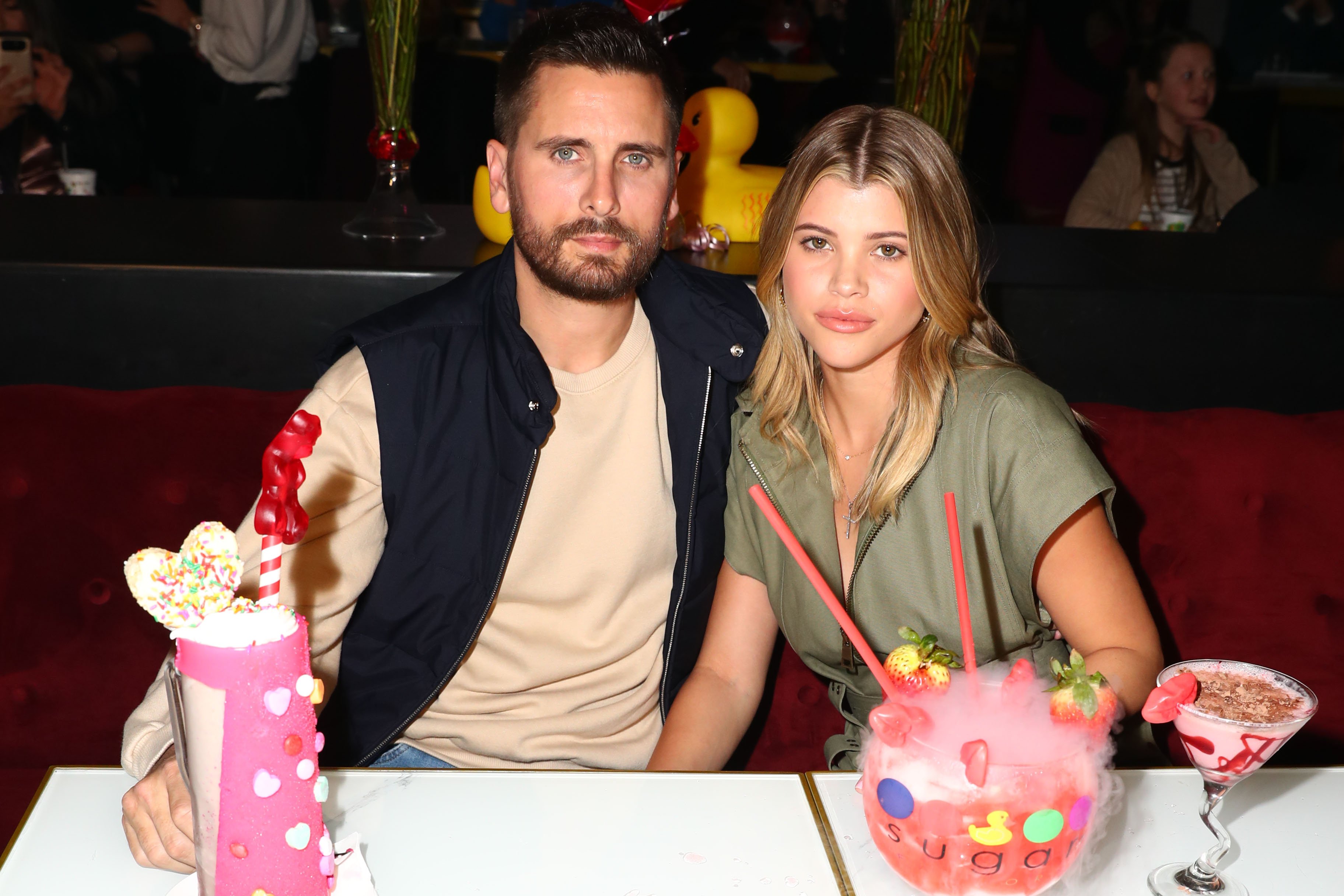 Scott Disick and Sofia Richie celebrate Valentine's Day at San Diego's new Theater Box® Entertainment Complex with dinner at Sugar Factory American Brasserie at Theater Box® on February 14, 2019 in San Diego, California | Source: Getty Images
