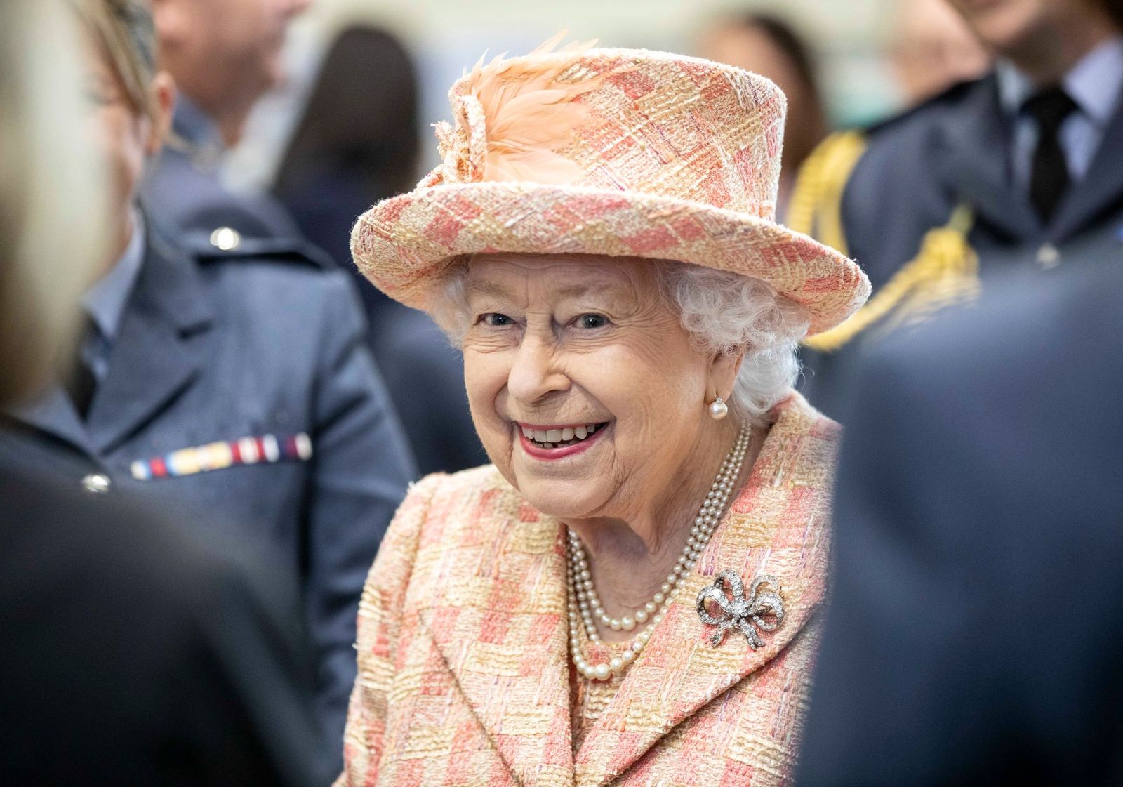 The Queen meets personnel at RAF Marham where she inspected the new integrated training center at Royal Air Force Marham on February 3, 2020, in King's Lynn, England | Photo: Richard Pohle - WPA Pool/Getty Images