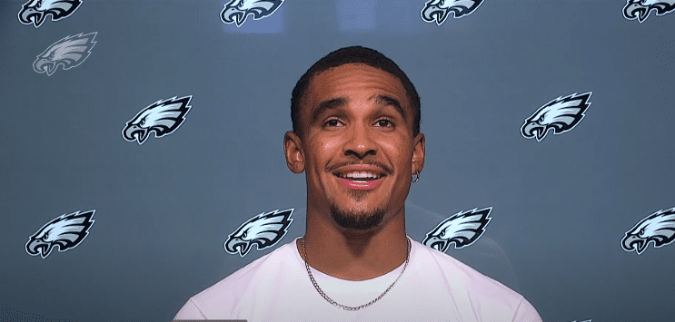 Photo of Jalen Hurts during an interview | Photo: Youtube /  Philadelphia Eagles