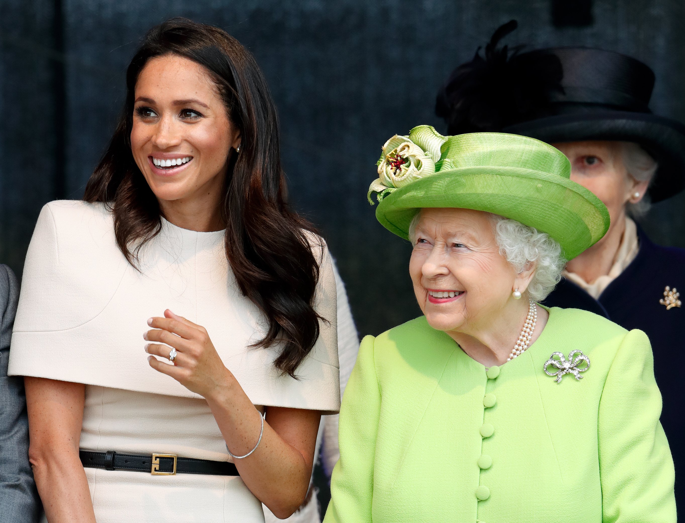 Meghan, Duchess of Sussex and Queen Elizabeth II at a ceremony to open the new Mersey Gateway Bridge on June 14, 2018 in Widnes, England | Source: Getty Images