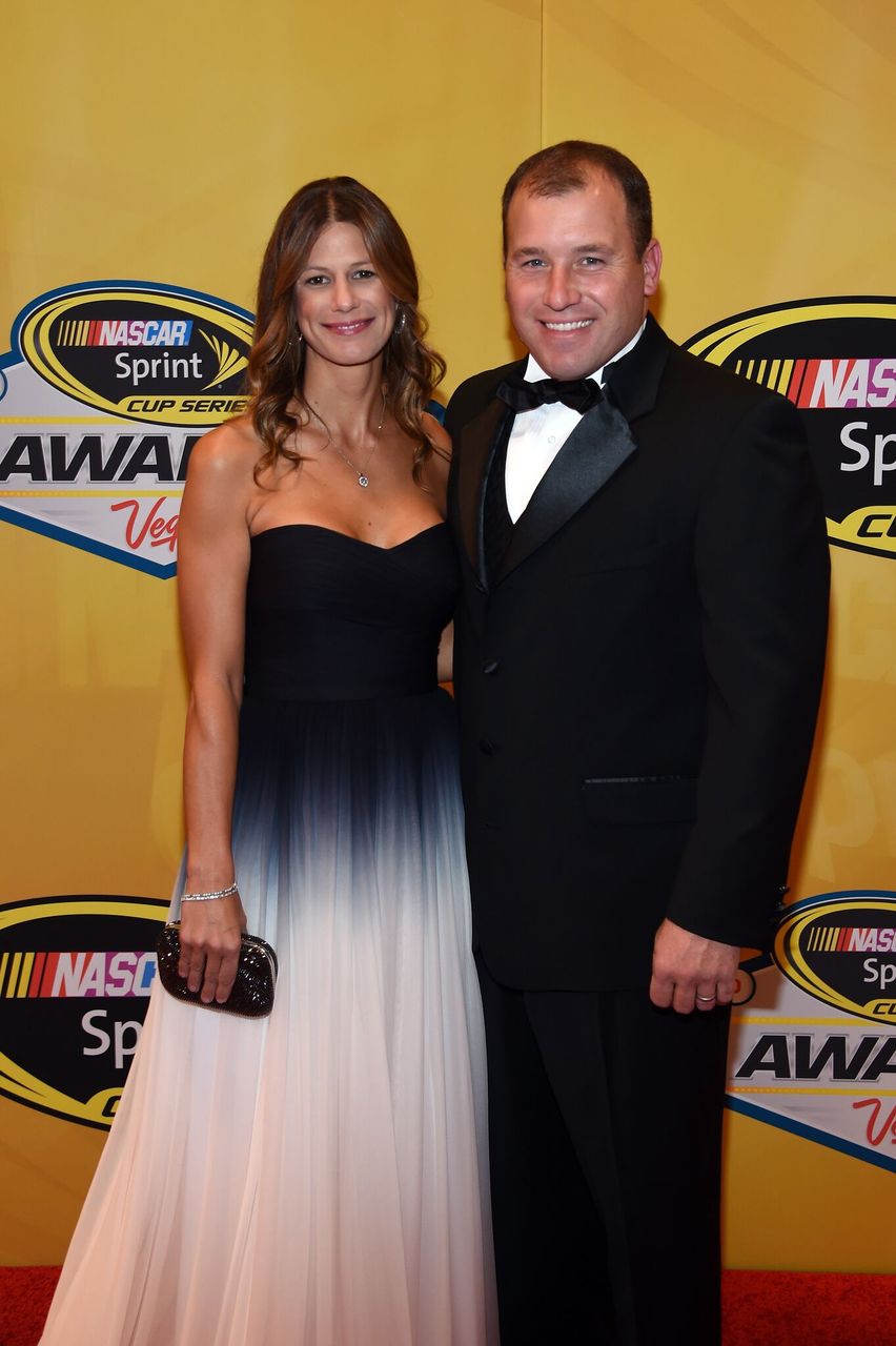 Ryan Newman (R) and his wife Krissie Newman arrive on the red carpet prior to the 2014 NASCAR Sprint Cup Series Awards at Wynn Las Vegas on December 5, 2014 in Las Vegas, Nevada | Photo: Getty Images
