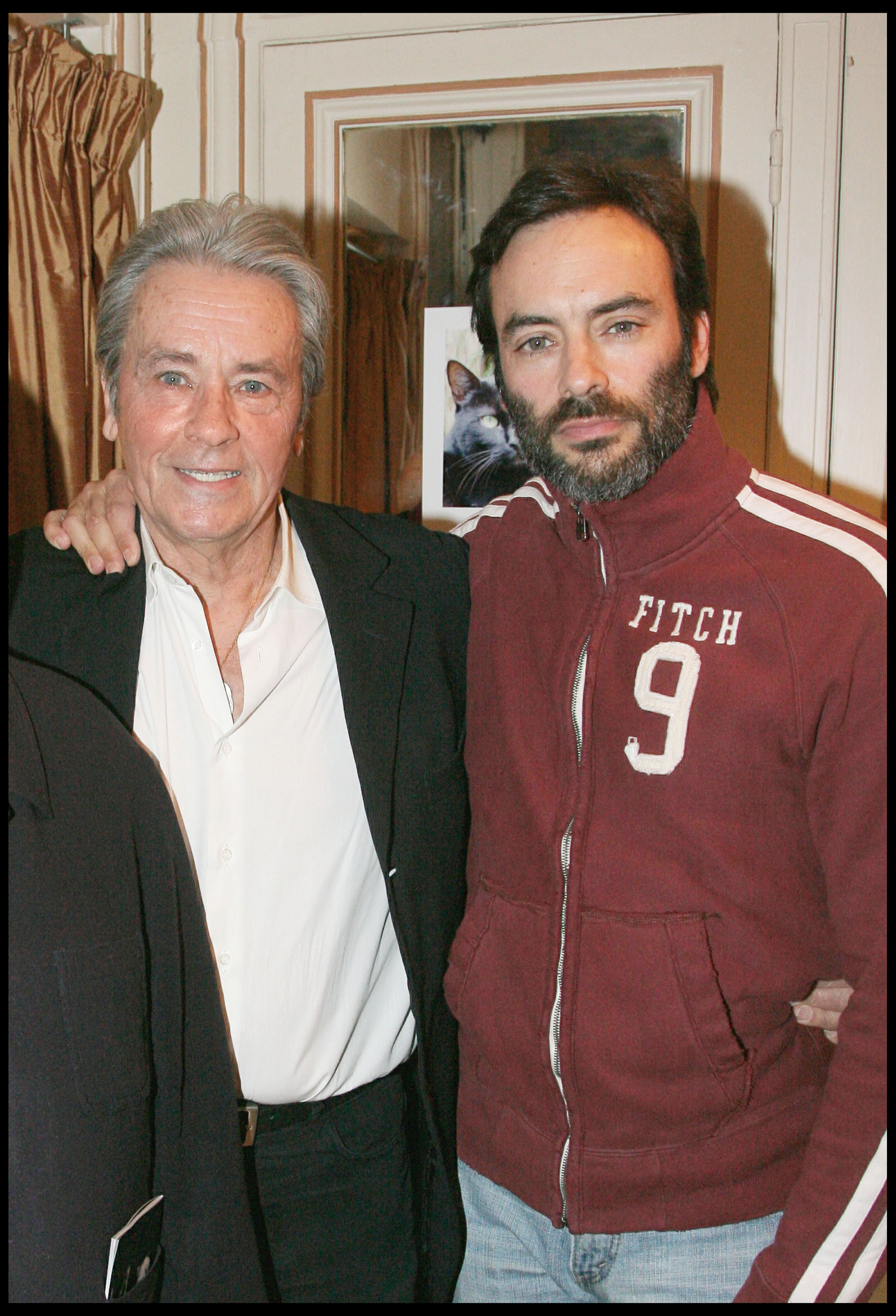 Alain and Anthony Delon at Last Performance of Alain Delon and Anouk Aimee in A.R. Gurney's Play "Love Letters" in Paris, on November 29, 2008 | Source: Getty Images