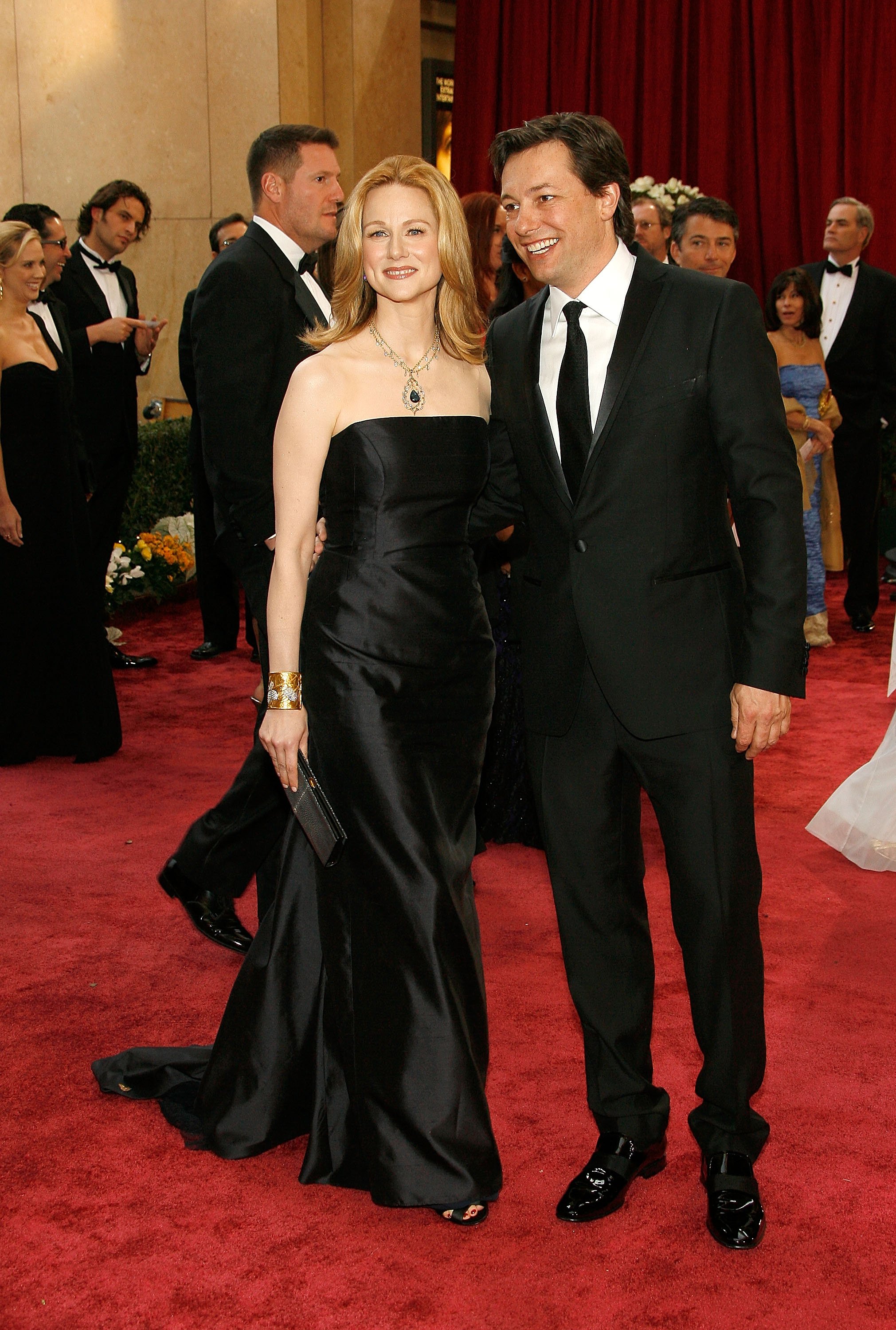 Laura Linney and Marc Schauer during the 80th Annual Academy Awards at the Kodak Theatre on February 24, 2008 in Hollywood, California. / Source: Getty Images