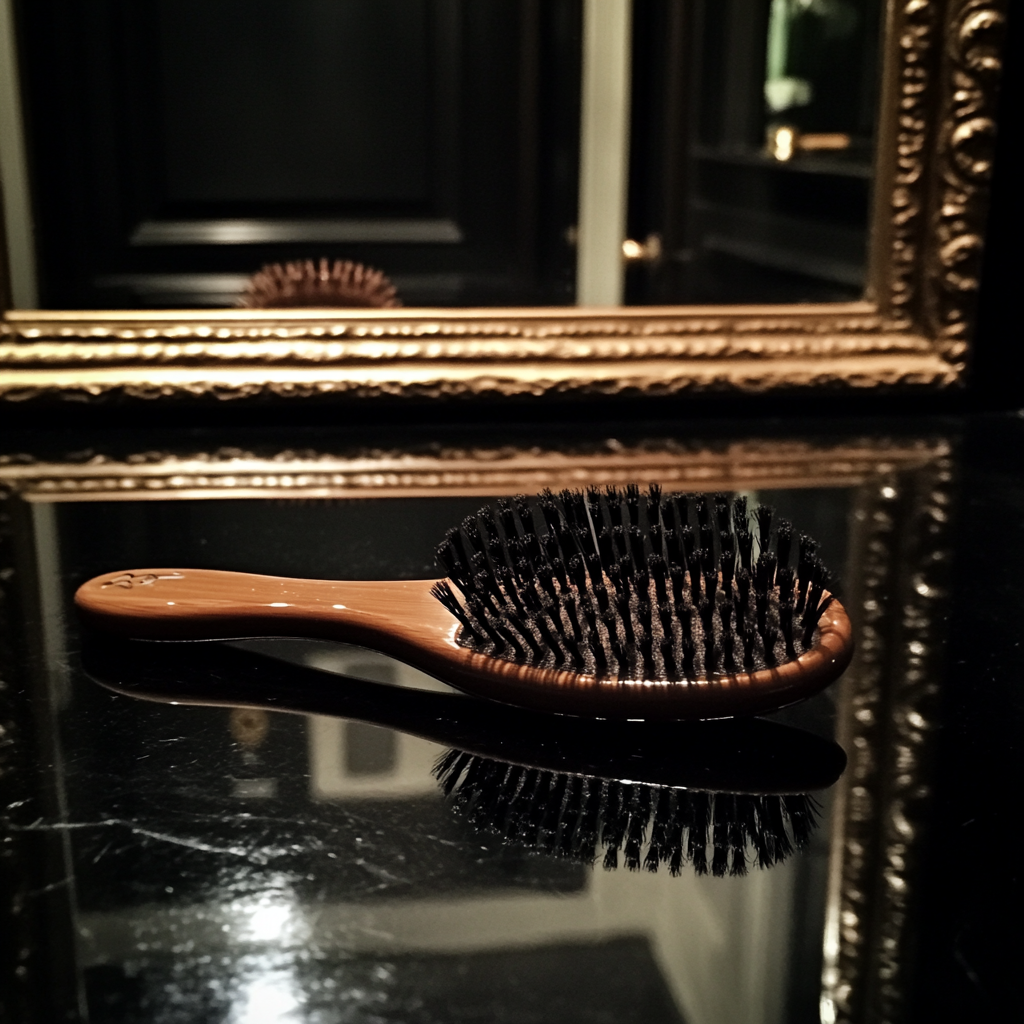 A hairbrush on a vanity | Source: Midjourney