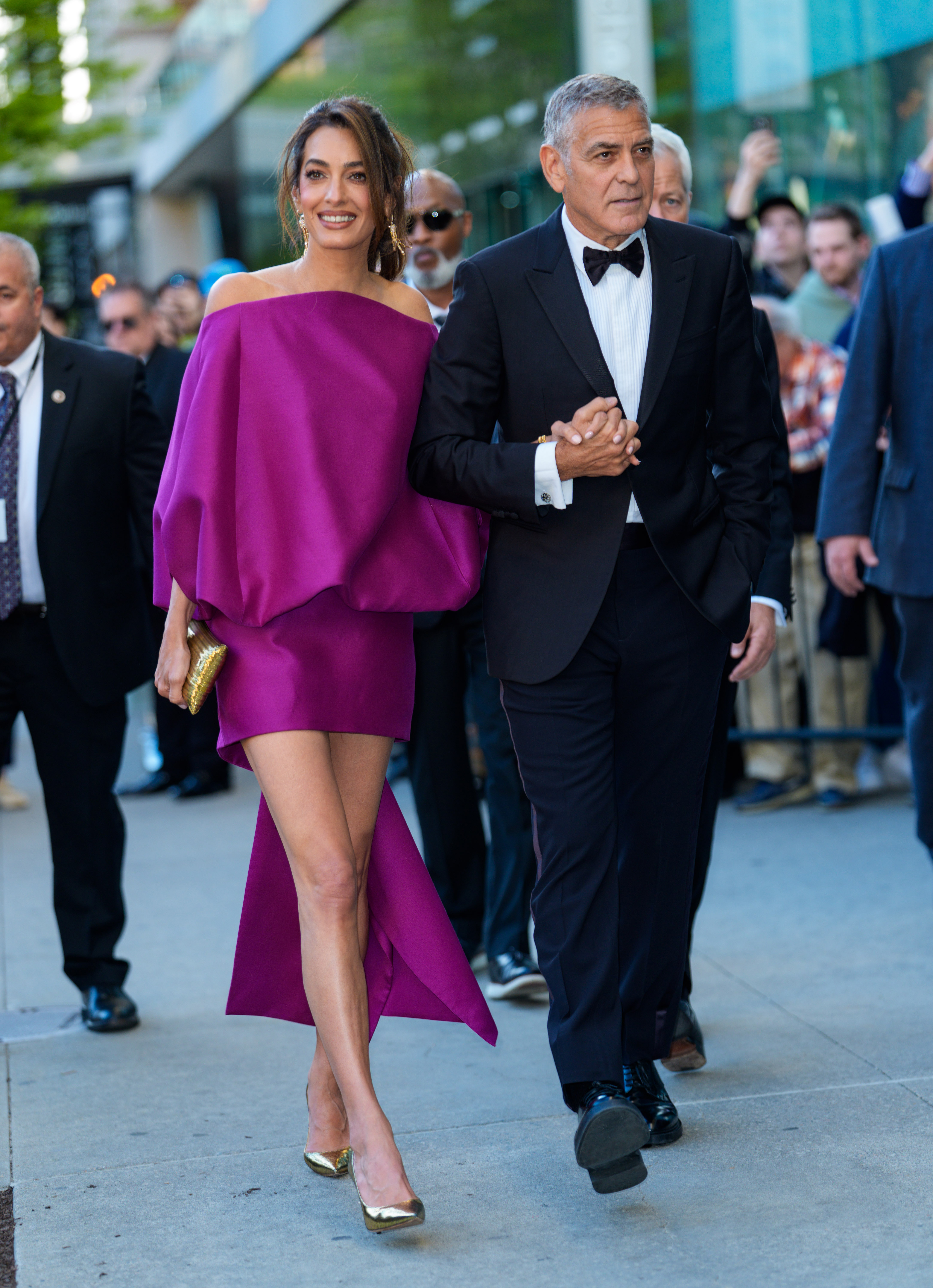 Amal and George Clooney arrive at the 51st Chaplin Awards on April 27, 2026 in New York City. | Source: Getty Images