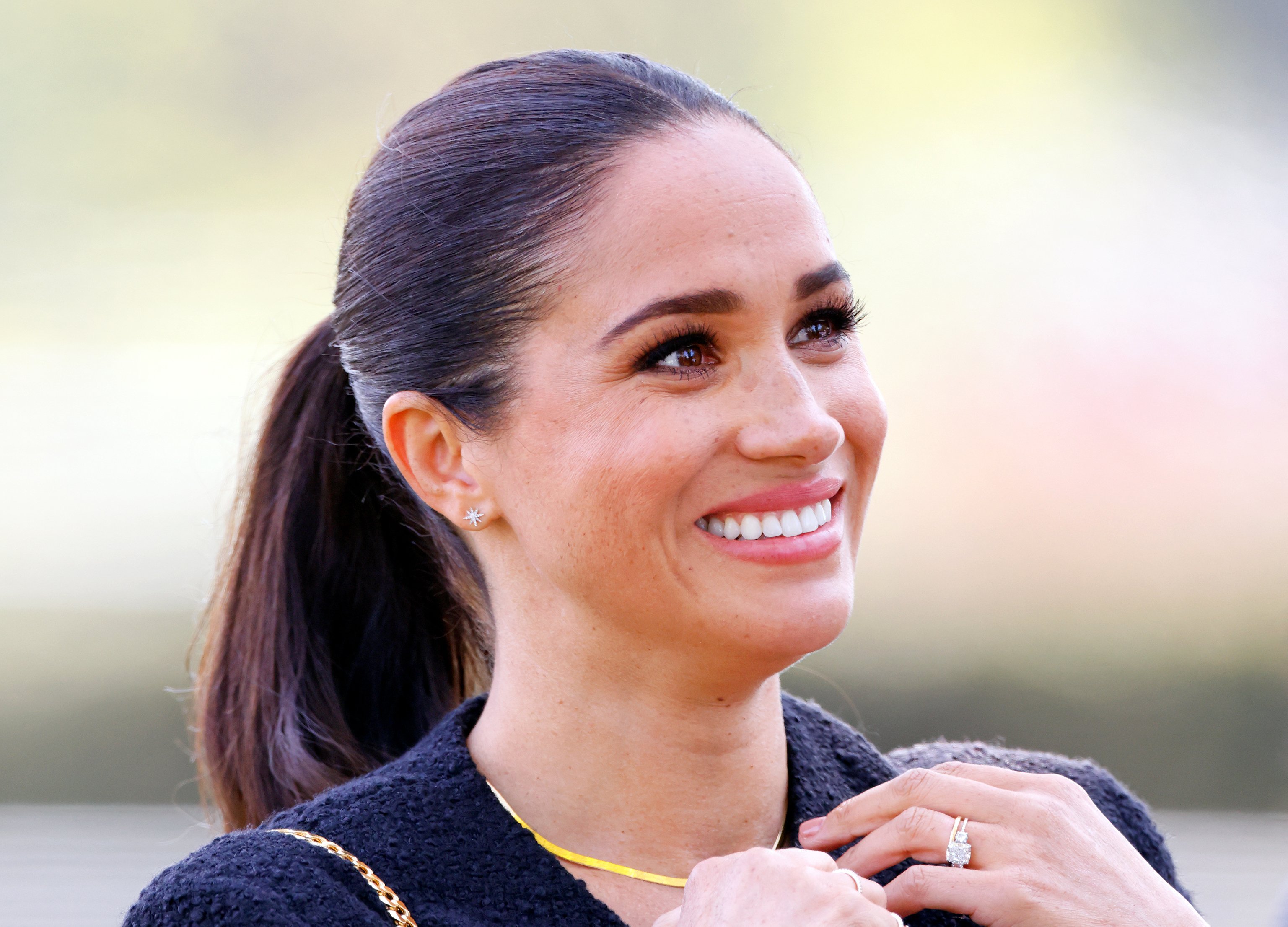 Meghan Markle attends the Land Rover Driving Challenge, on day 1 of the Invictus Games 2020 at Zuiderpark on April 16, 2022 in The Hague, Netherlands ┃Source: Getty Images