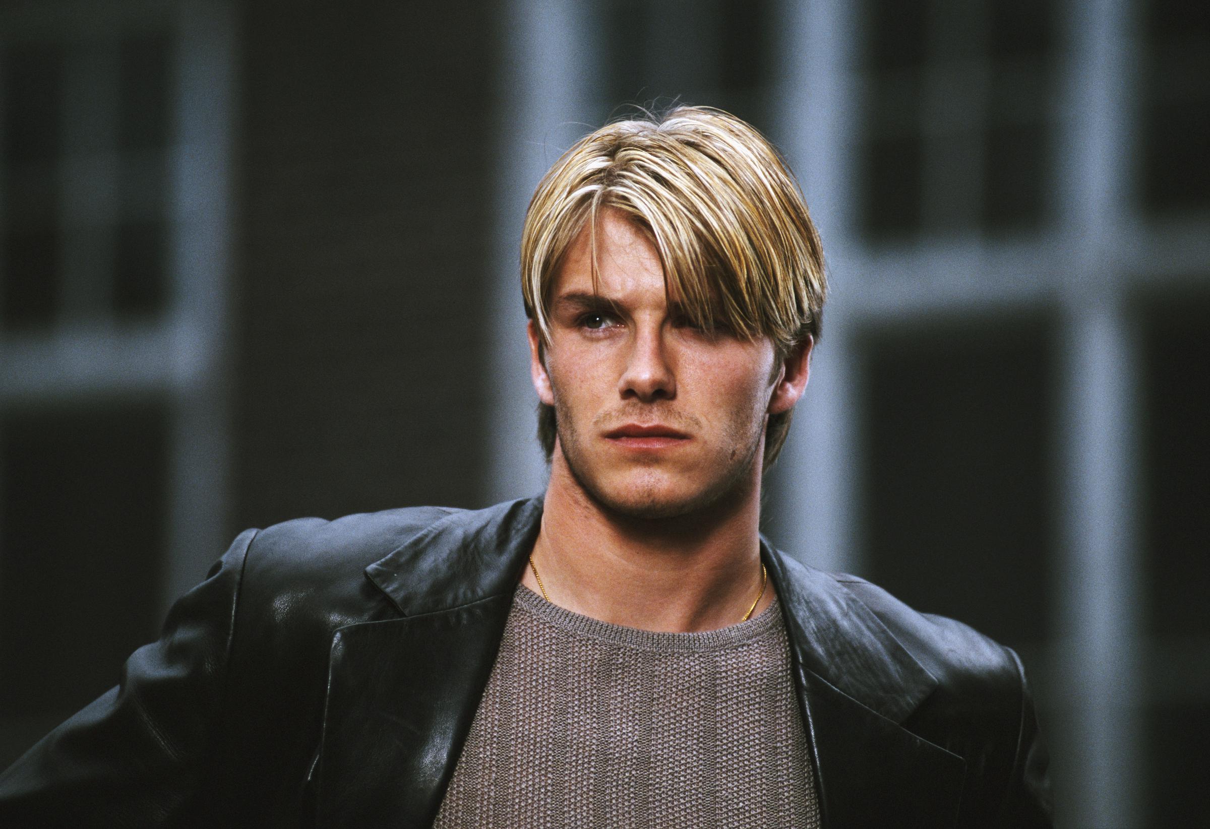David Beckham during a commercial shoot in Manchester on 2 May 1998. | Source: Getty Images