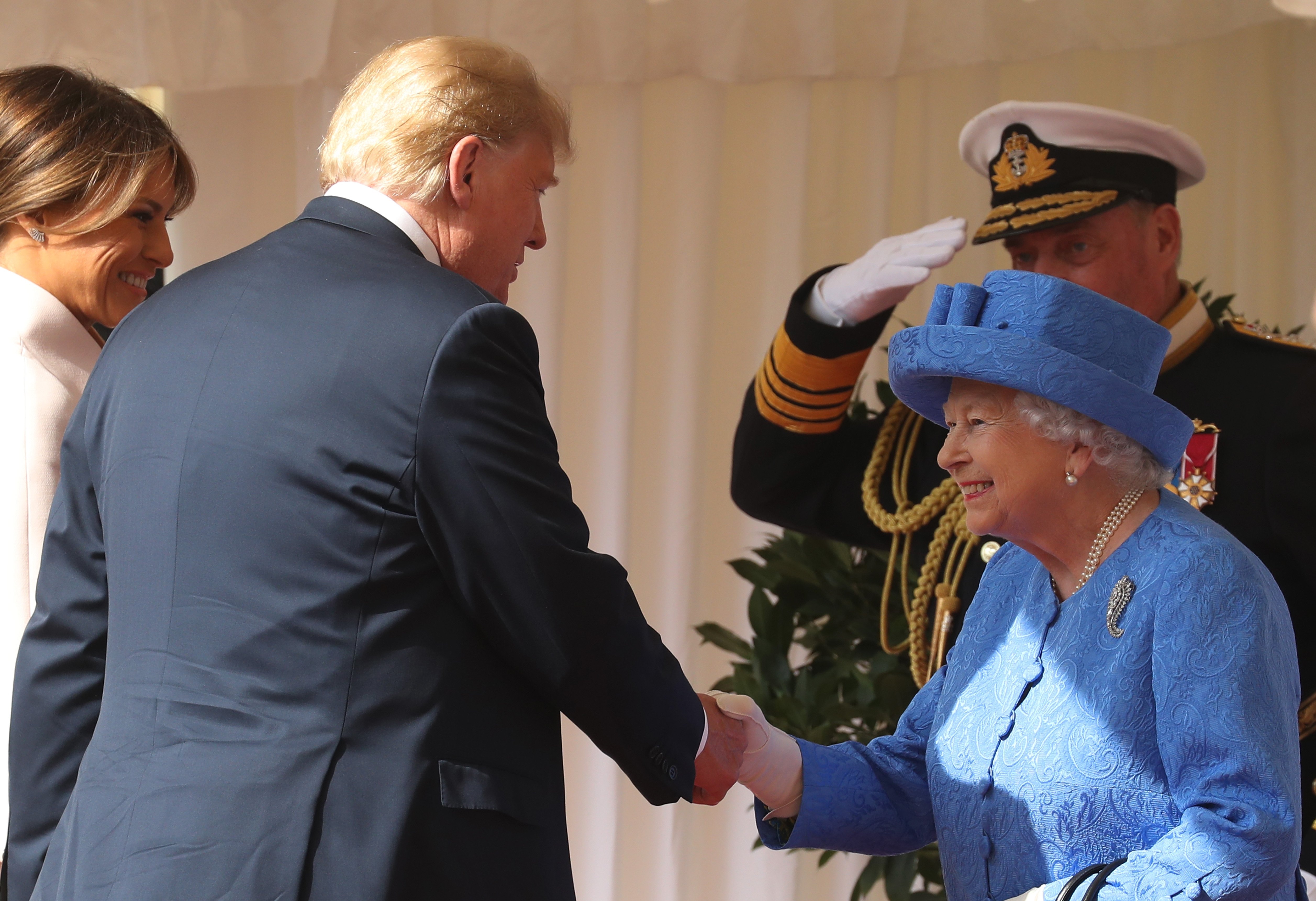 President Donald Trump and First Lady Melania Trump meeting the Queen in July 2018 | Photo: Getty Images