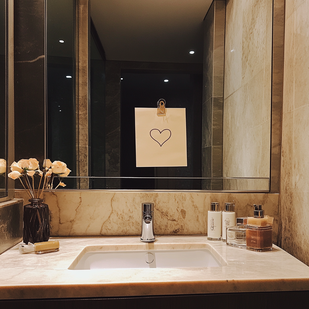 A note on a bathroom mirror | Source: Midjourney