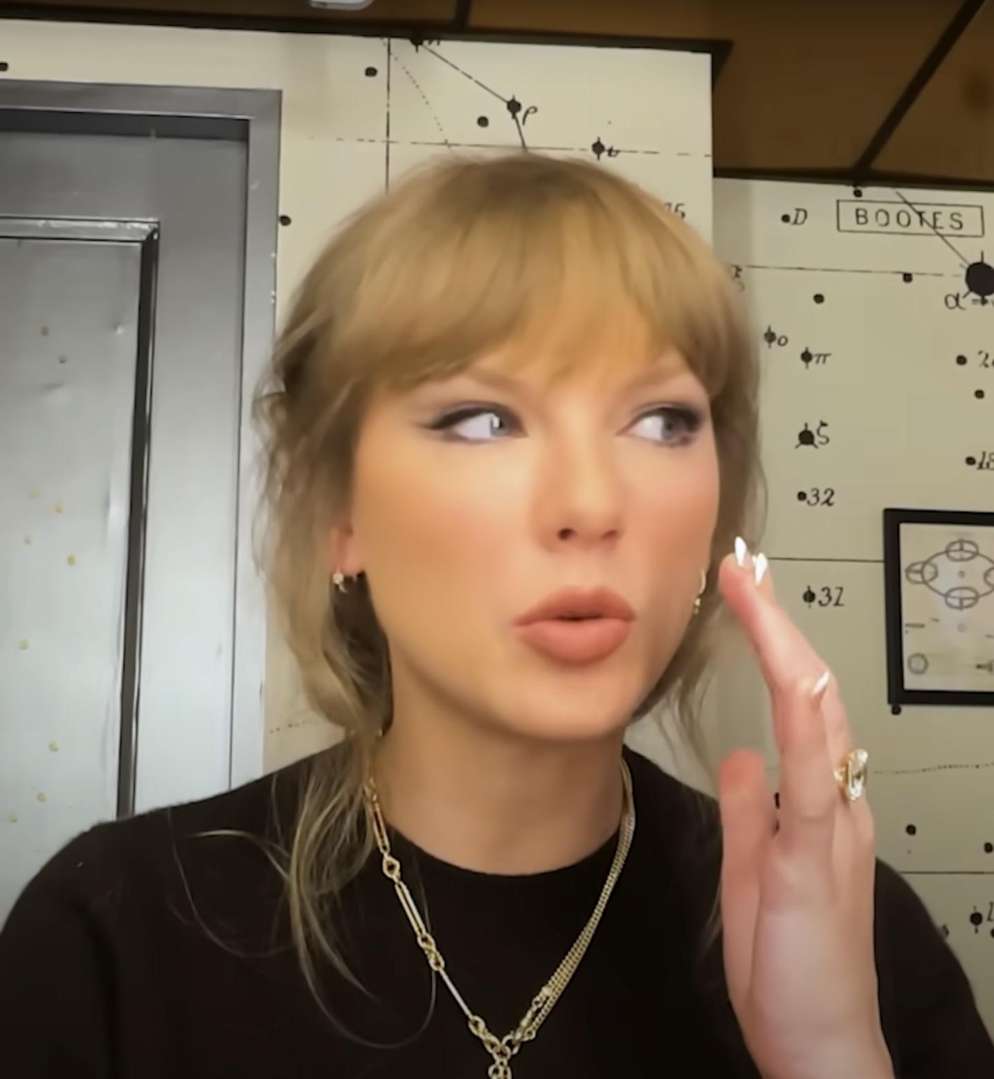 Taylor Swift during her interview on "The Zane Lowe Show," which aired on October 8, 2025. | Source: YouTube/Apple Music