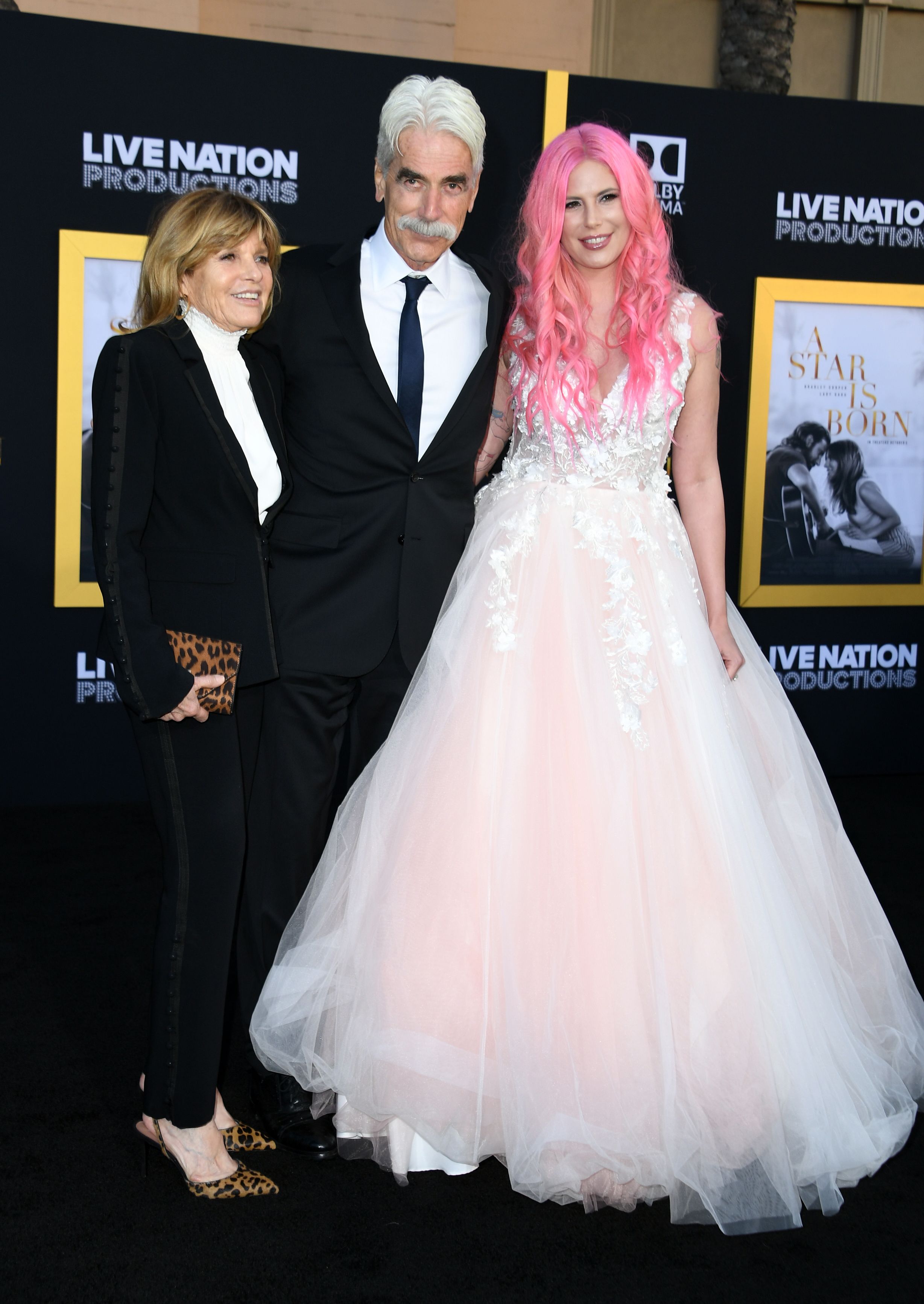 Katharine Ross with Sam and Cleo Rose Elliott at the premiere of "A star is born" in Los Angeles, California, on September 24, 2018 | Source: Getty Images