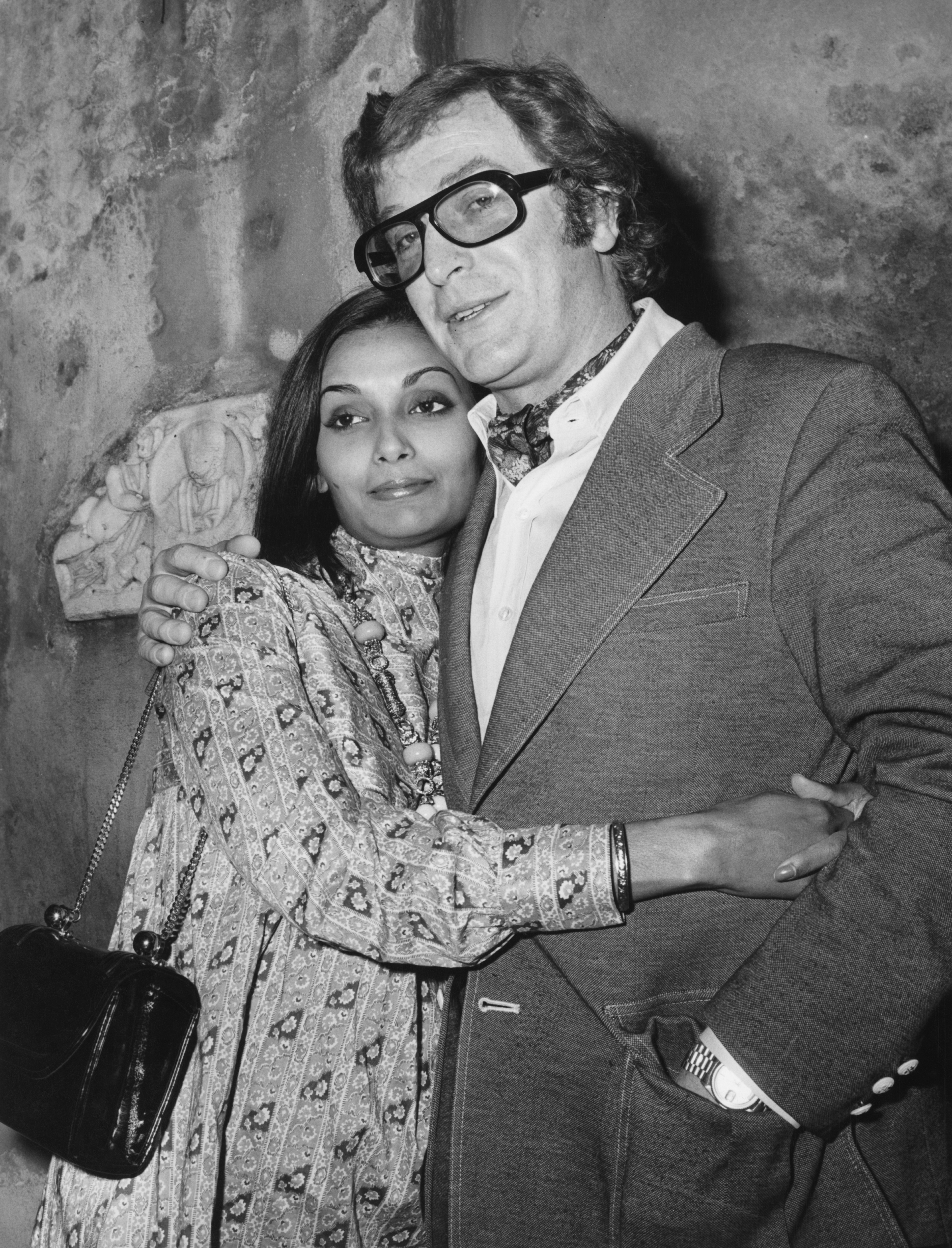 Michael Caine and Shakira Caine on January 1, 1972 in Rome, Italy. | Source: Getty Images