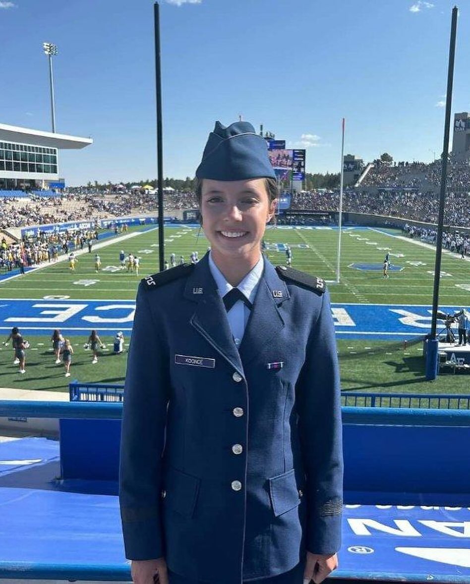 Avery Koonce, a US Air Force Academy cadet,\\\\\\\\u00a0from a Facebook post dated September 10, 2024 | Source: Facebook/austinpolevaultandthrows