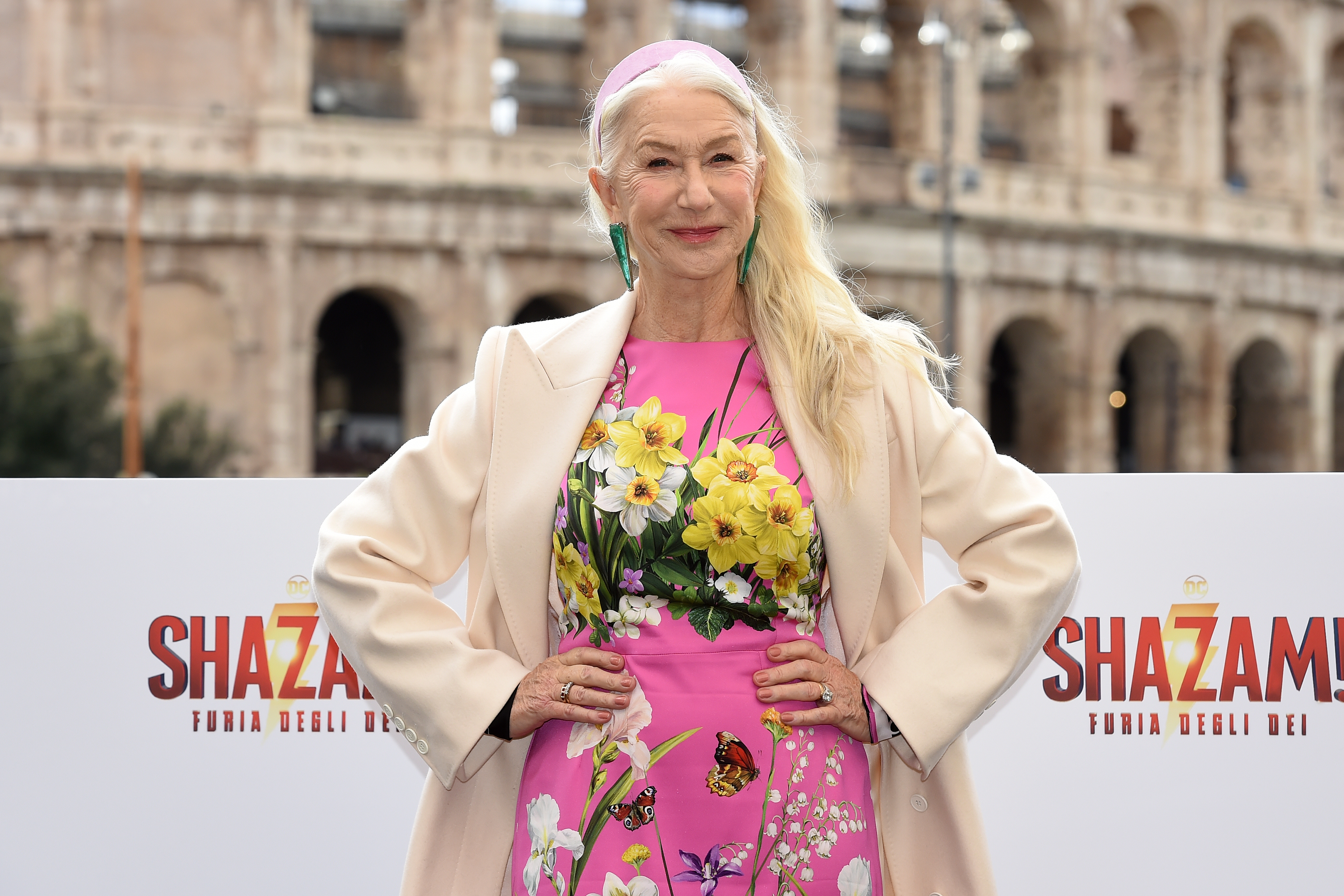 Helen Mirren participates in the photocall of the film "Shazam! Fury of the Gods" at Palazzo Manfredi in front of the Colosseum in Rome, Italy, on March 2, 2023. | Source: Getty Images