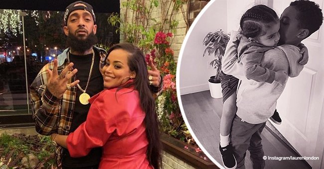 Nipsey Hussle S Girlfriend Lauren London Shares Photo Of Son Kameron Carrying Baby Brother Kross