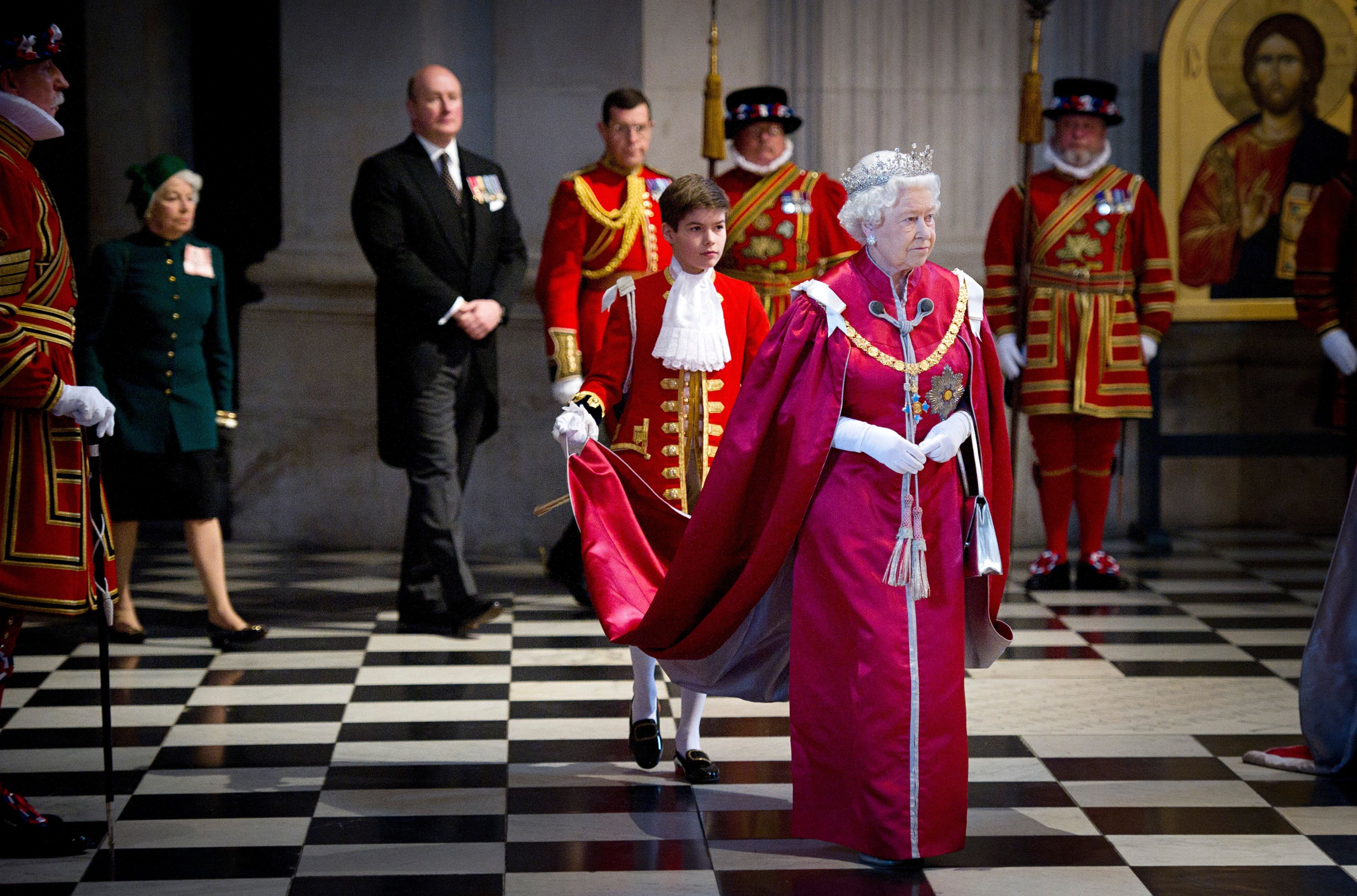 Queen Elizabeth II at a service for the Order of the British Empire at St Paul's Cathedral in 2012 in London, England | Source: Getty Images