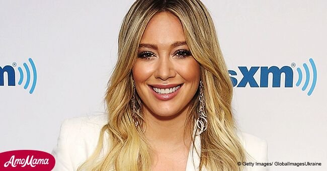 Hilary Duff, 30, puts on a very busty display as she dons a low-cut floral blouse