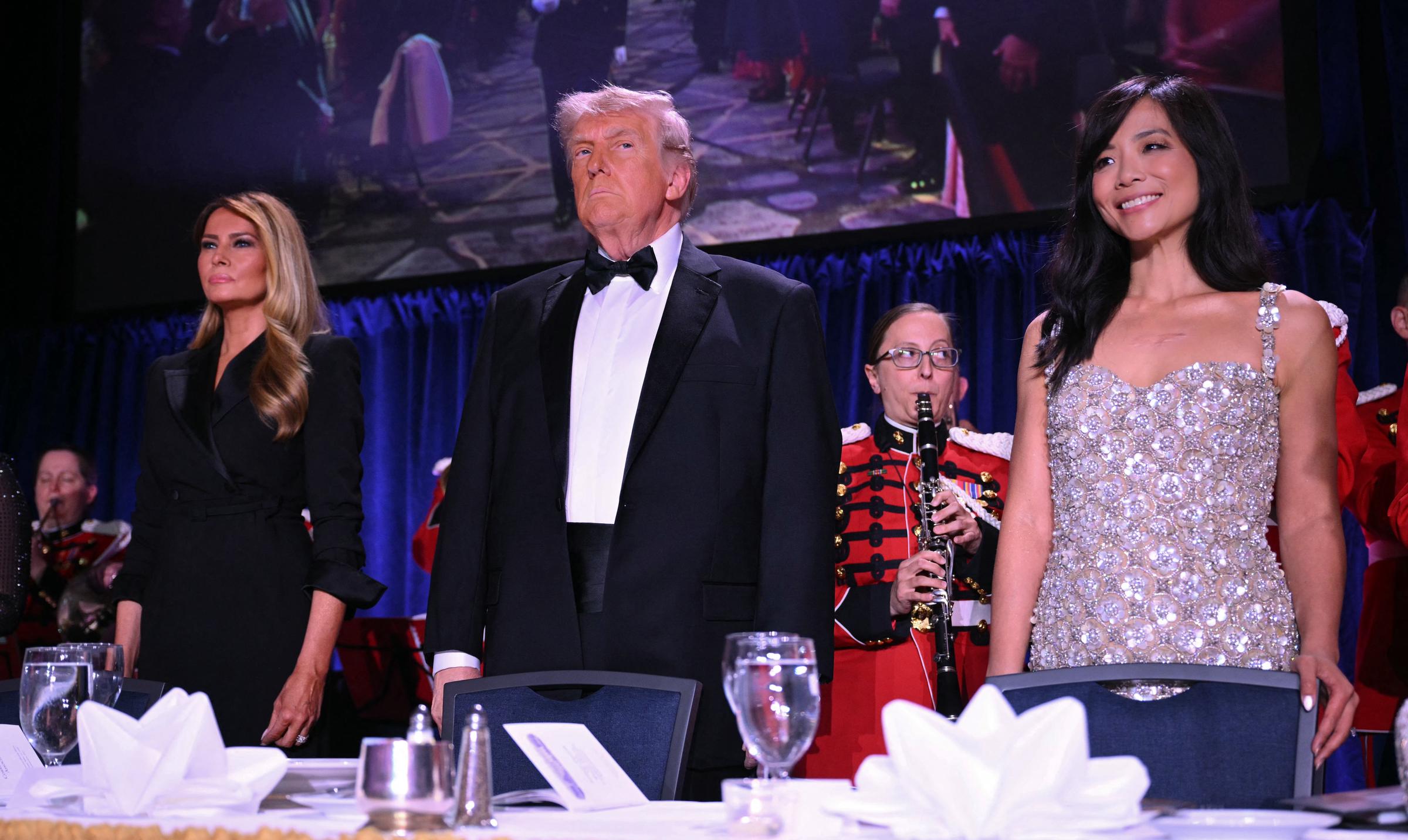 Melania Trump, Donald Trump and Weijia Jiang attend the White House Correspondents' dinner at the Washington Hilton on April 25, 2026, in Washington, DC | Source: Getty Images