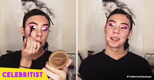 Dad melts hearts while commenting on son's makeup in viral video