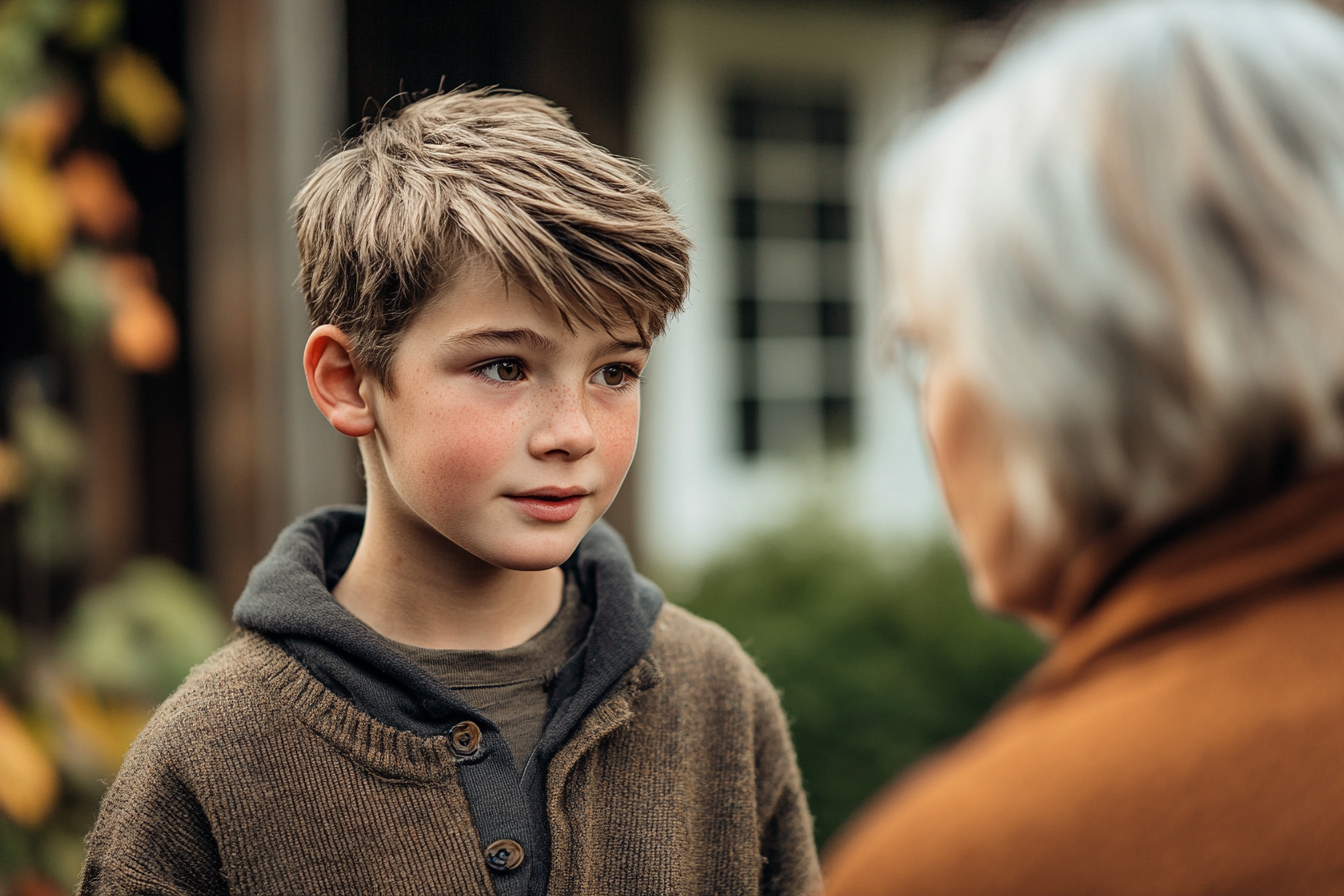 A boy talking to his neighbor | Source: Midjourney