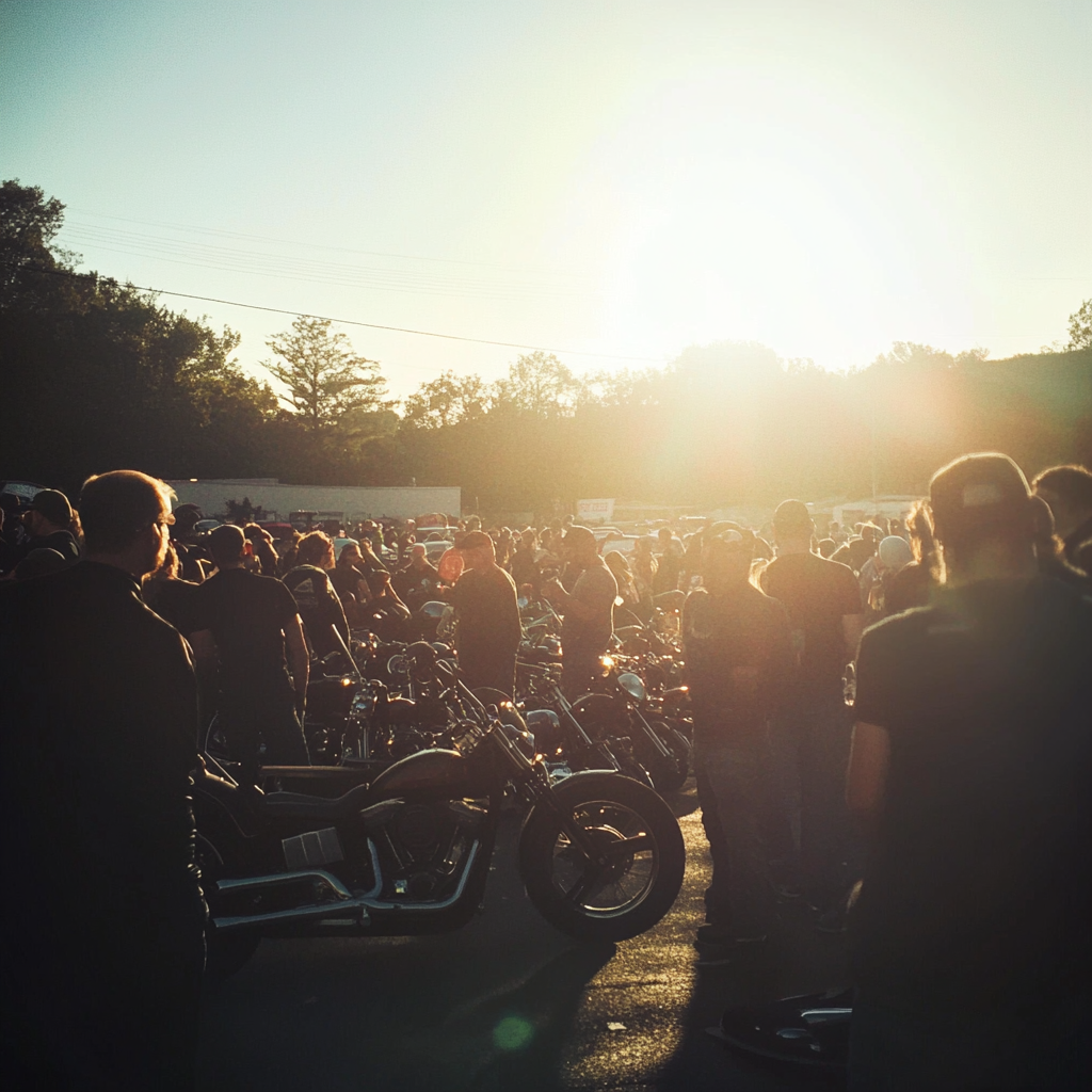 A crowd at a motorcycle meet | Source: Midjourney