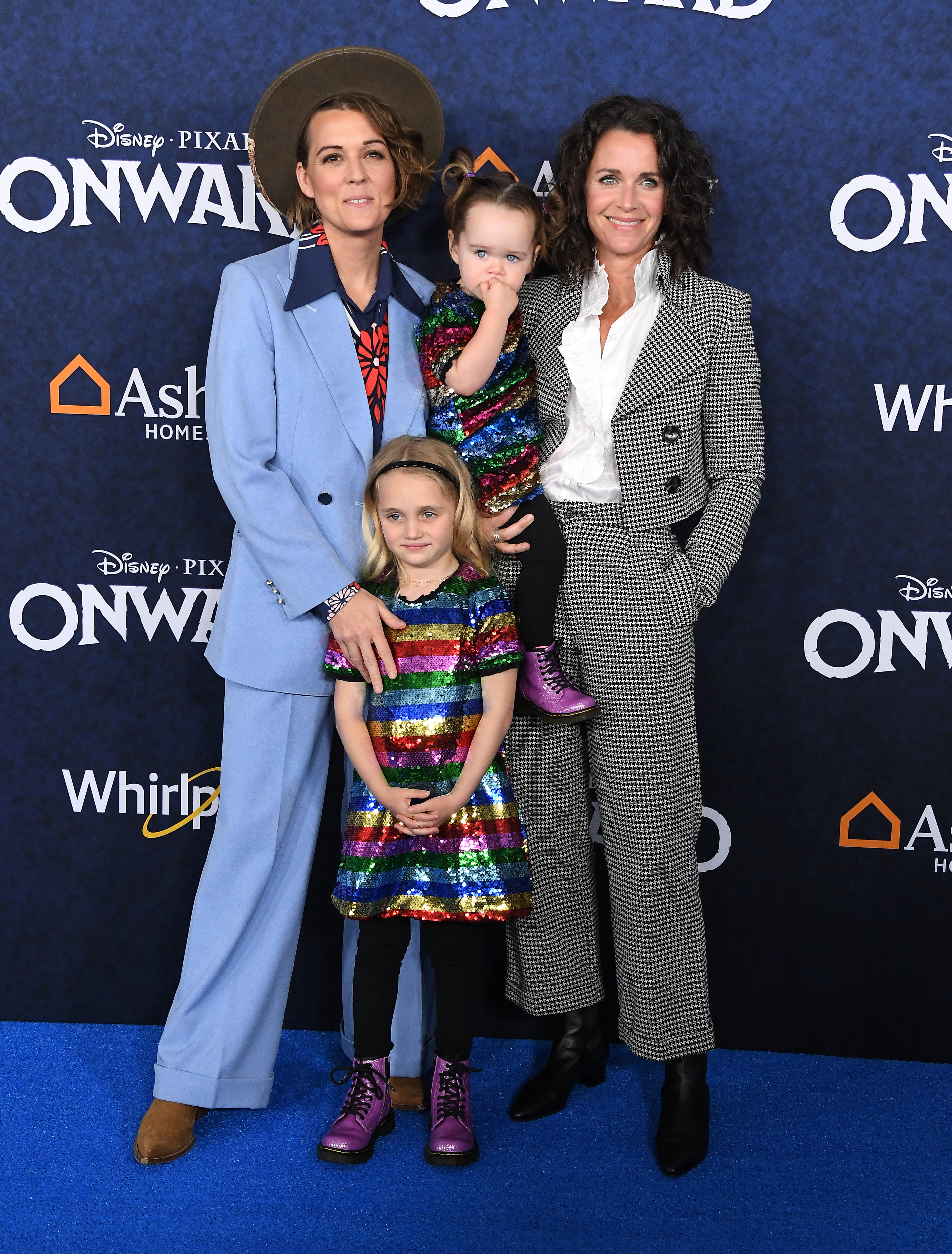 Brandi Carlile, Elijah Carlile, Evangeline Ruth Carlile, and Catherine Shepherd at the premiere of Disney And Pixar's "Onward" on February 18, 2020, in Hollywood, California. | Source: Getty Images