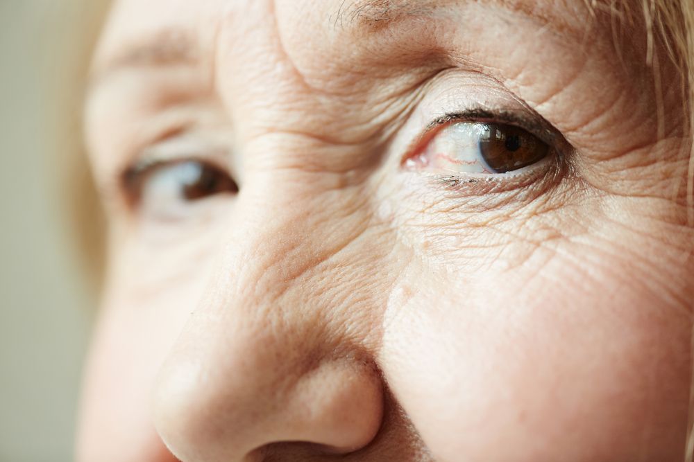 Close-up photo of an elderly woman's eyes. | Source: Shutterstock