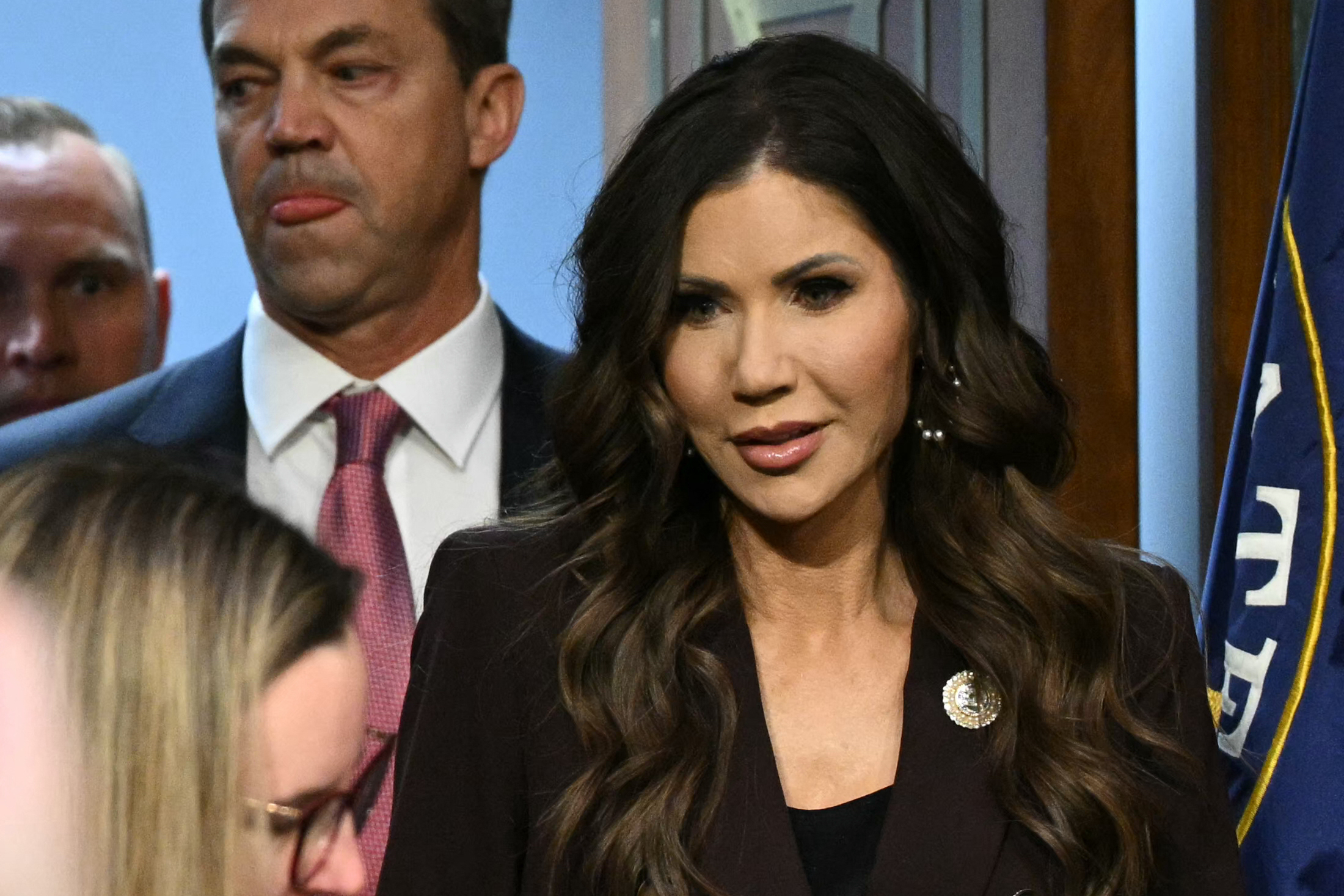 Kristi Noem arrives to testify during a Senate Judiciary Committee hearing on oversight of the Department of Homeland Security, on Capitol Hill in Washington, DC on March 3, 2026 | Source: Getty Images