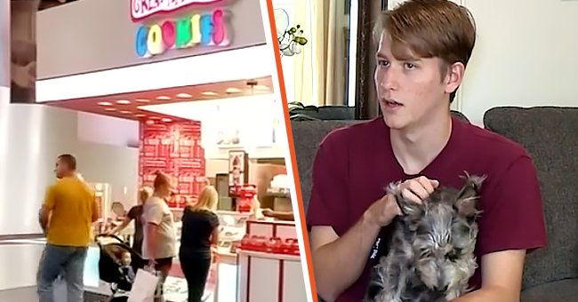A Great American Cookies store [left]; Zack Randolph with a dog [right].  │Source: youtube.com/abc15