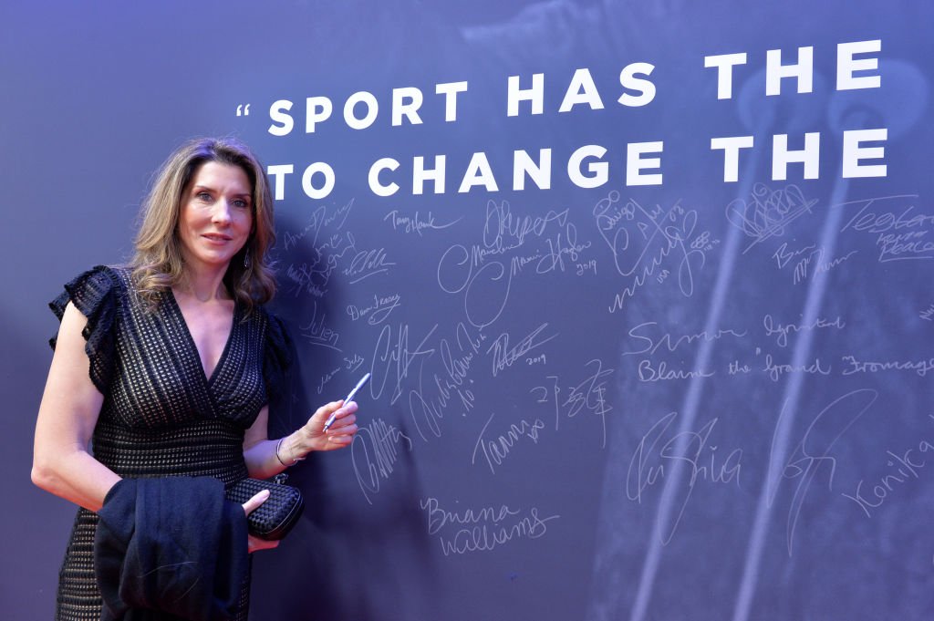 Monica Seles by the Nelson Mandela wall during the 2019 Laureus World Sports Awards on February 18, 2019. | Photo: Getty Images