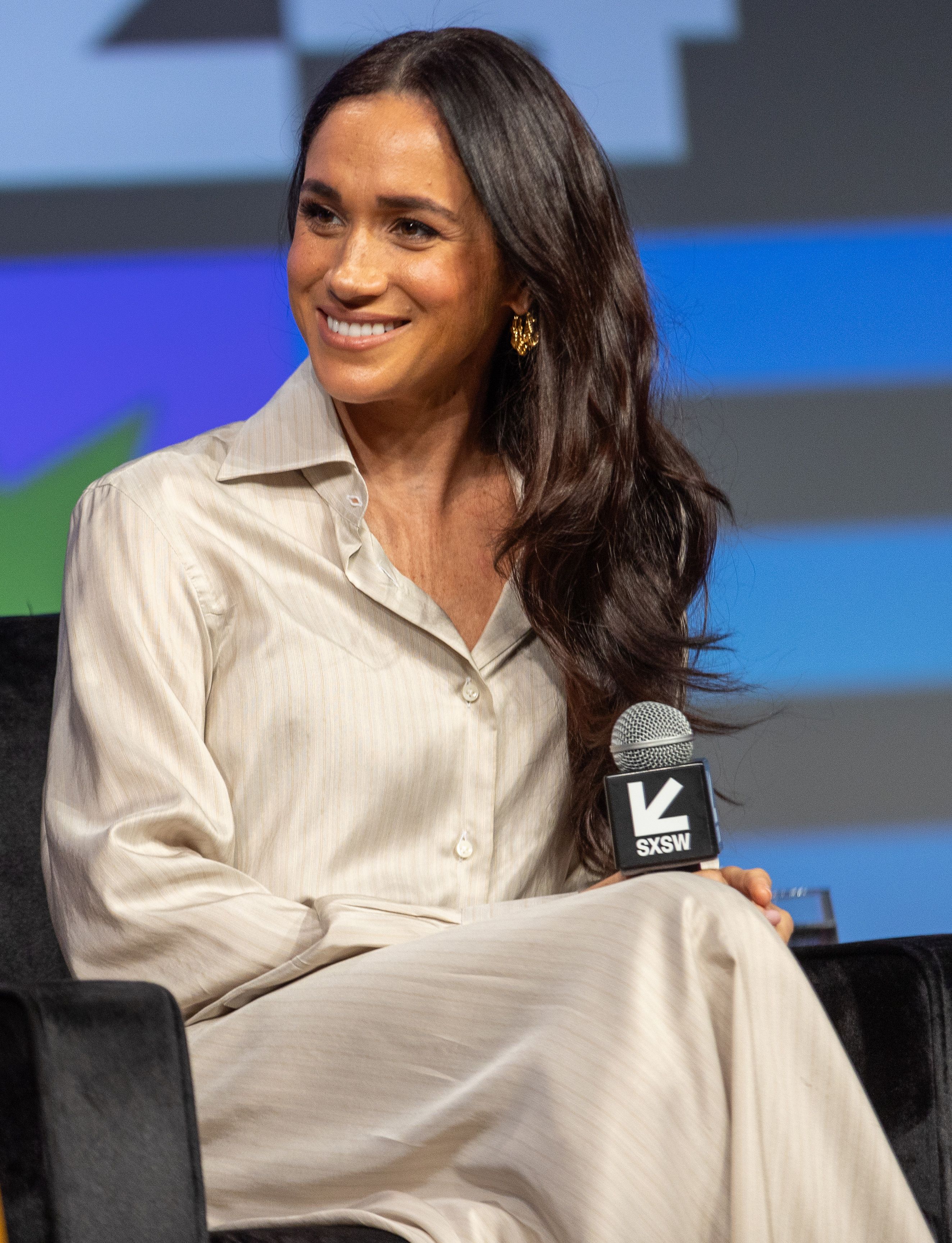 Meghan Markle at the "Breaking Barriers, Shaping Narratives: How Women Lead On and Off the Screen" panel during the 2024 SXSW Conference and Festival at Austin Convention Center on March 8, 2024 in Austin, Texas. | Source: Getty Images